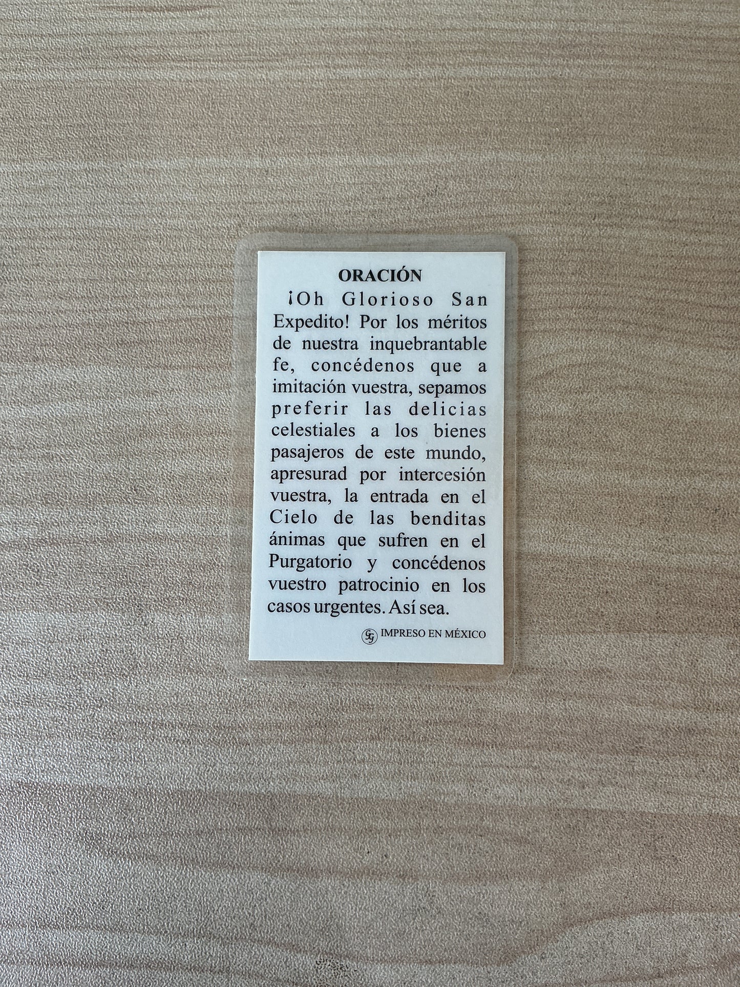 Tarjeta Oración - San Expedito
