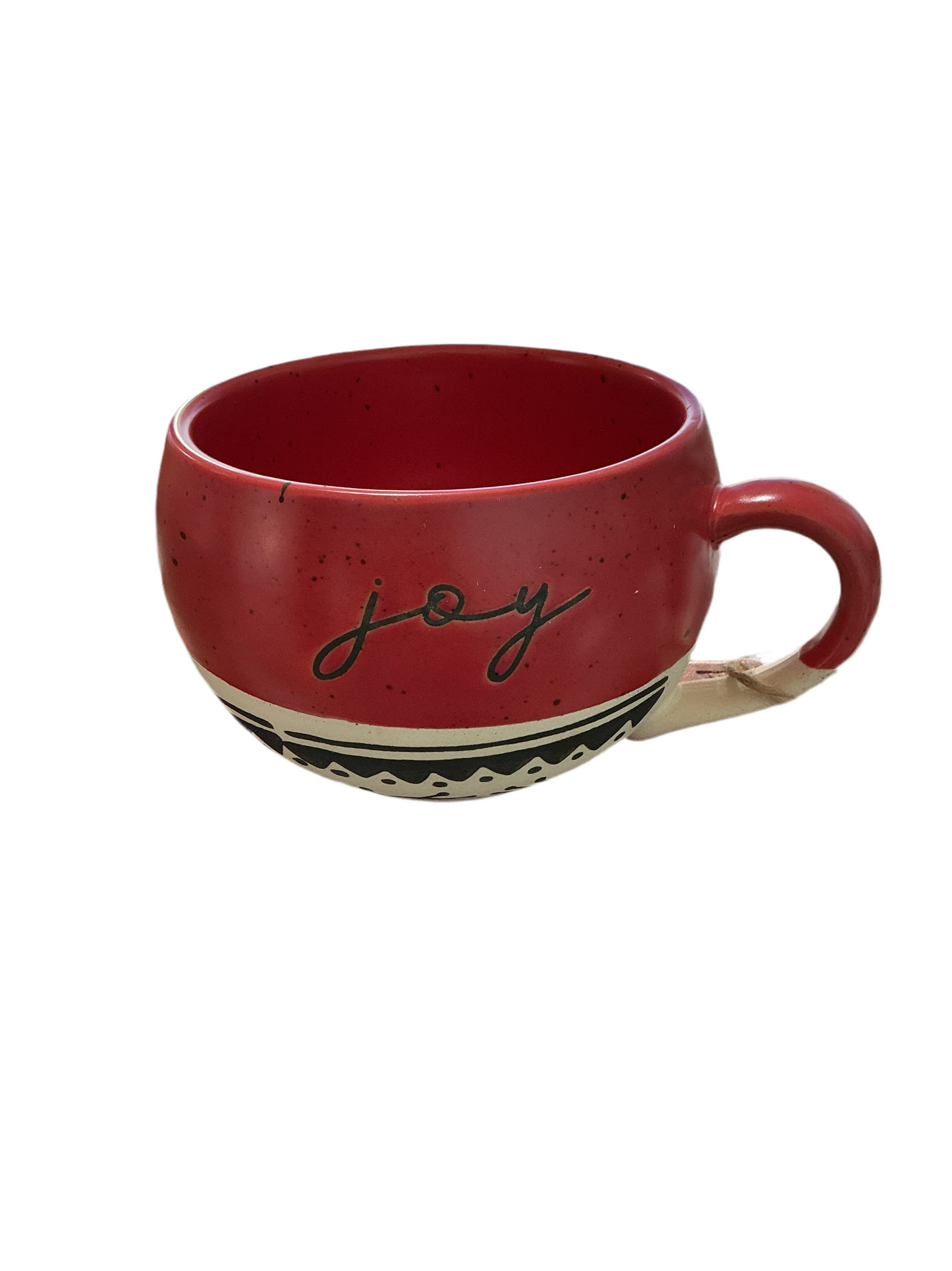 Faithworks Scandi Christmas Mugs - Handcrafted Jumbo Stoneware Holiday Mug for Coffee or Soup, 16-Ounce, Joy