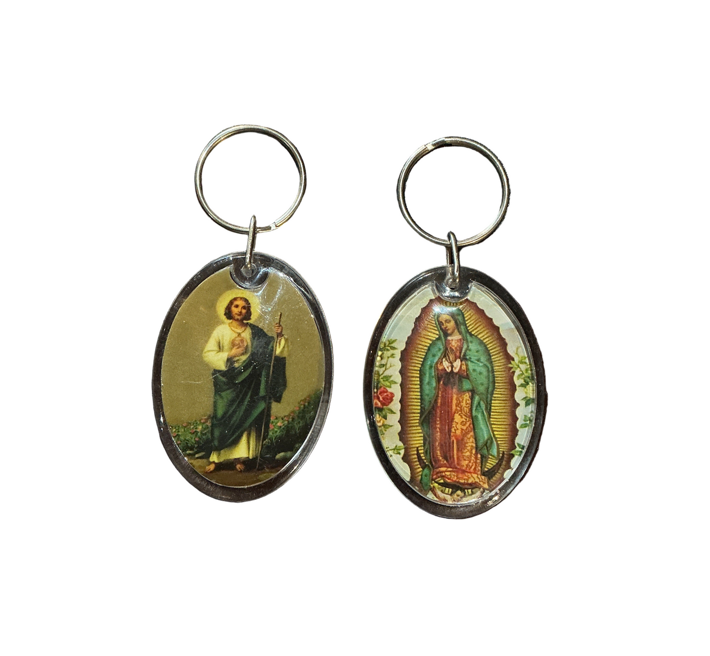 Llavero de Guadalupe y San Judas