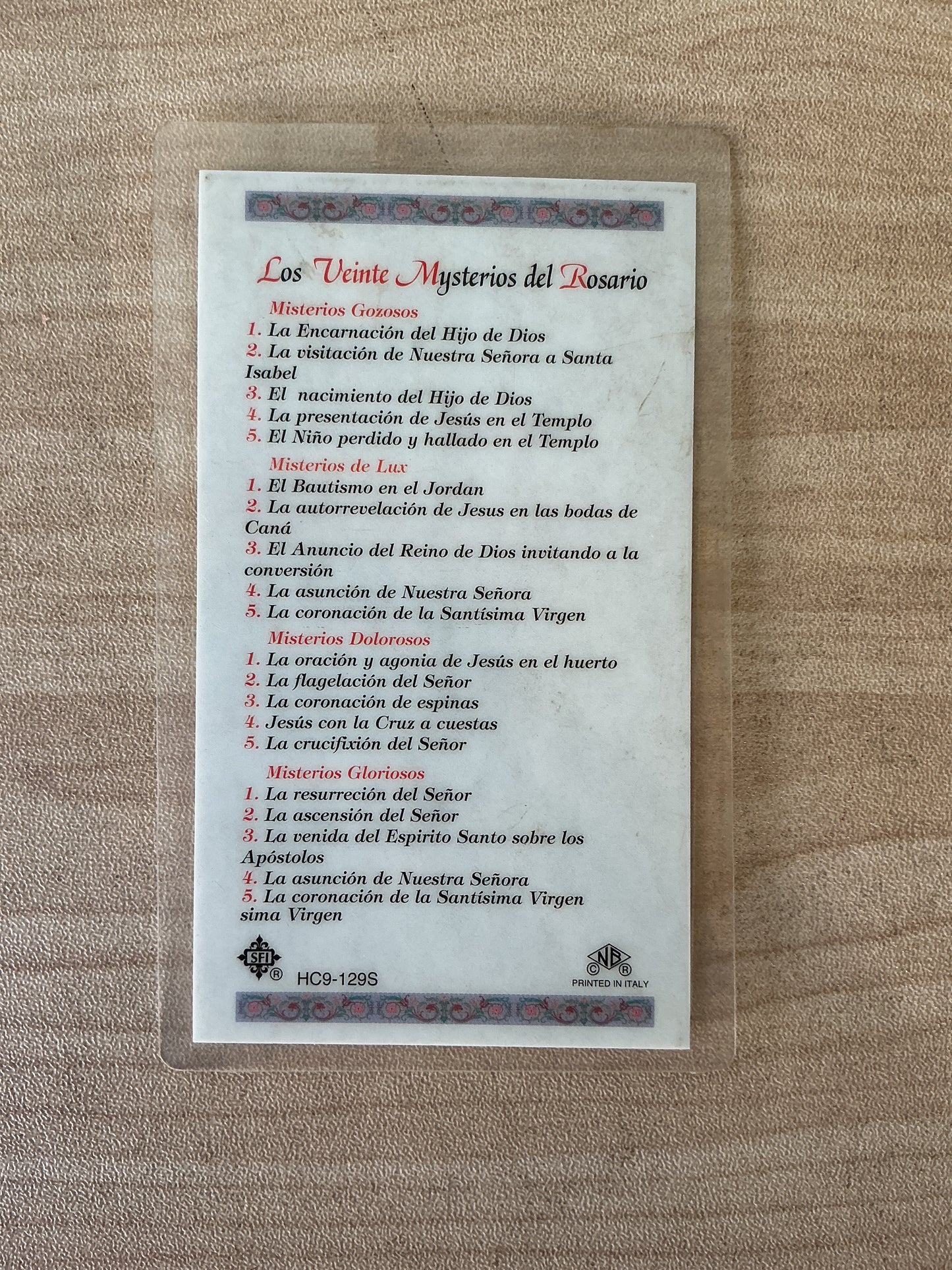 Los Veinte Mysterios del Rosario - Nuestra Señora de Lourdes