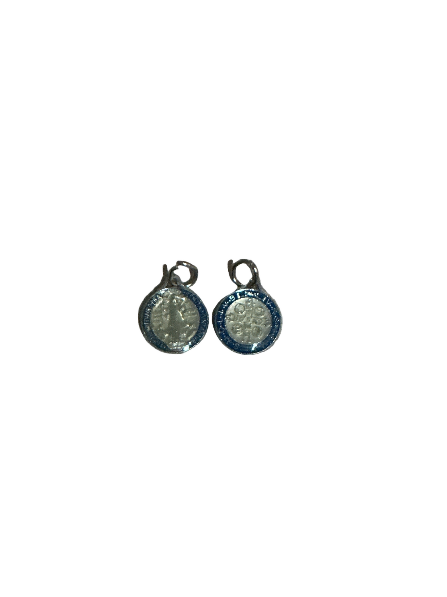 St. Benedict Medal color Blue with gold 0.70 inc