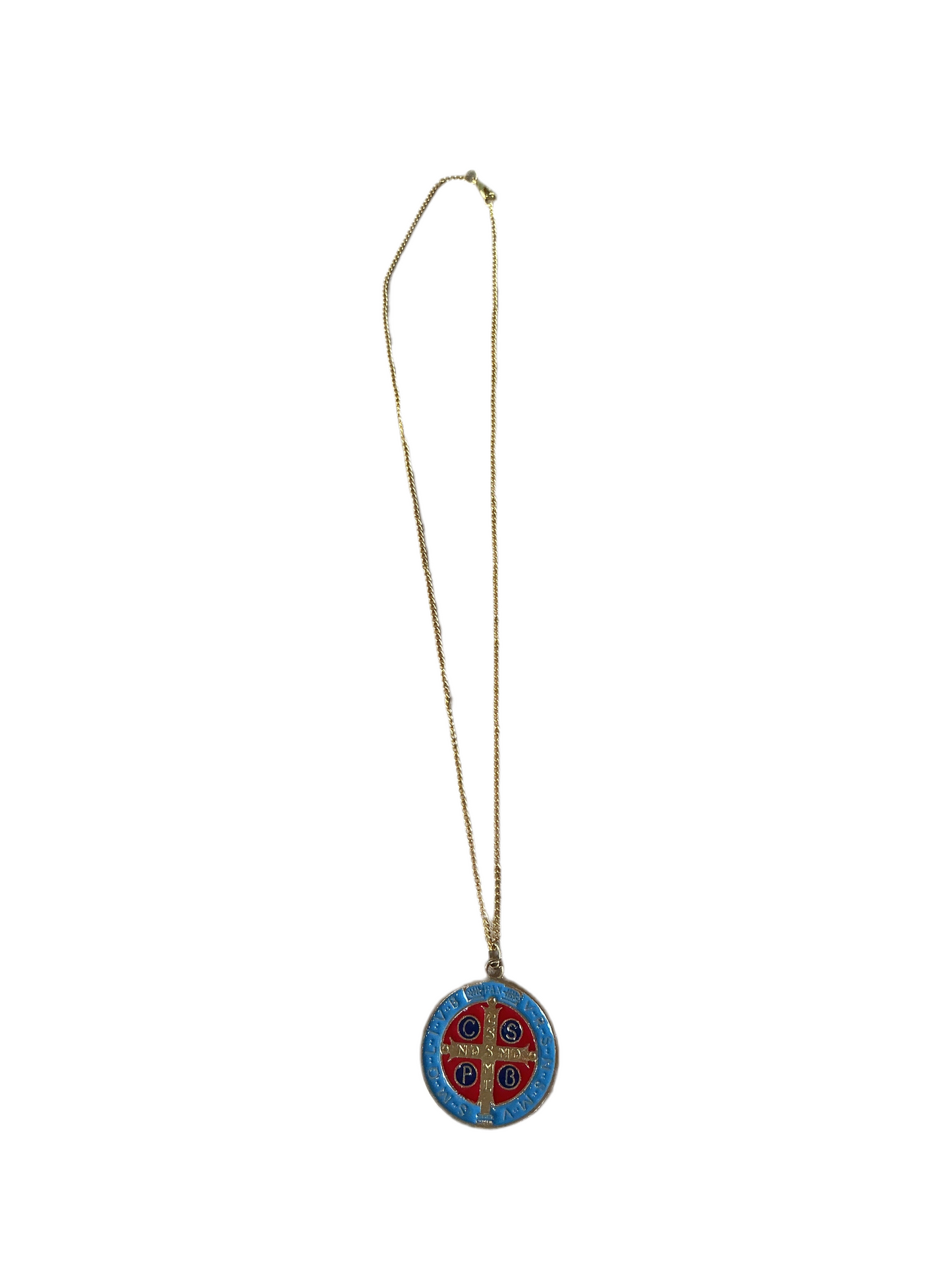 Oxy Medal St Benedict with color gold chain 22"H