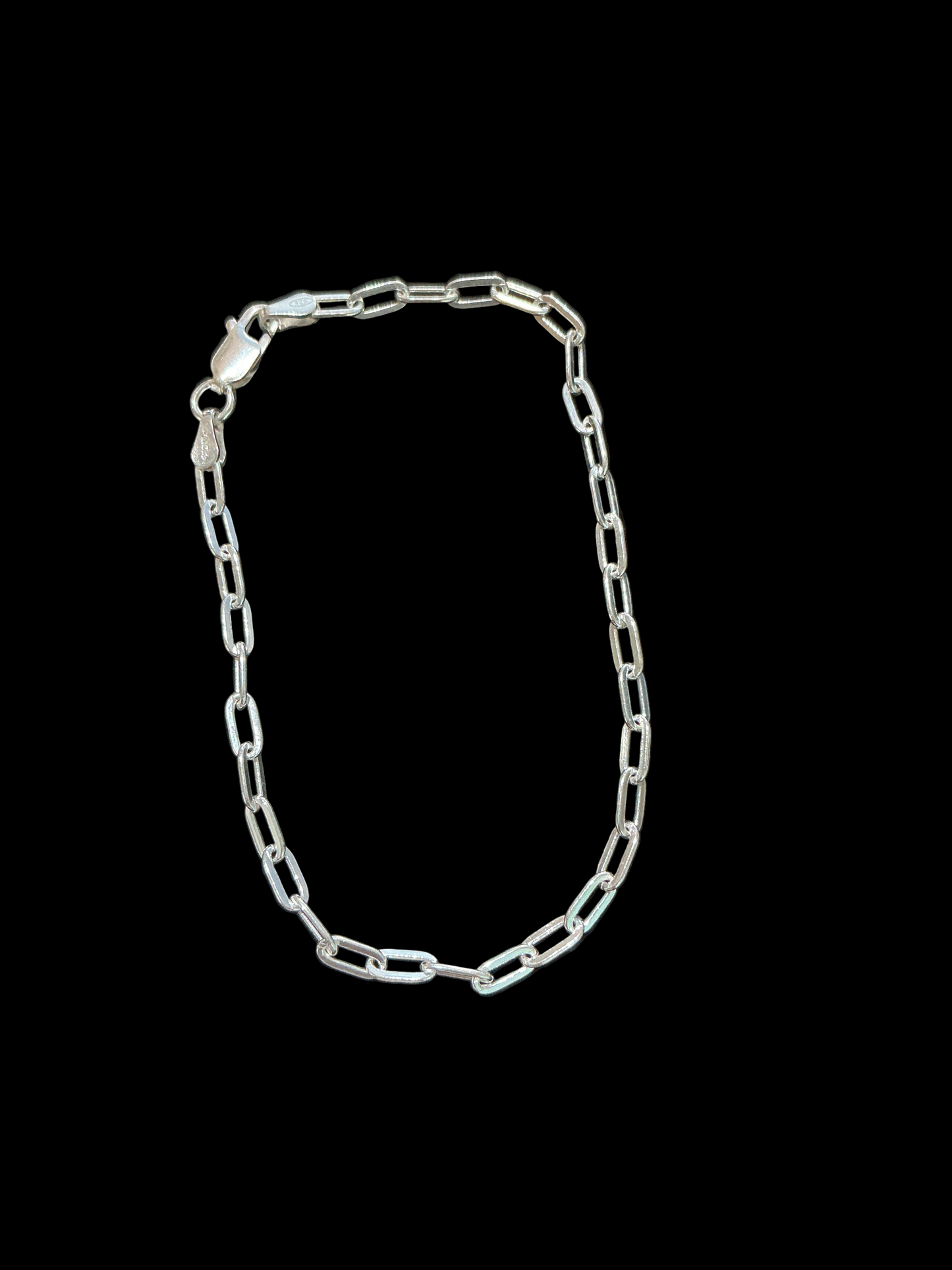 Paperclip Silver Bracelet 7"