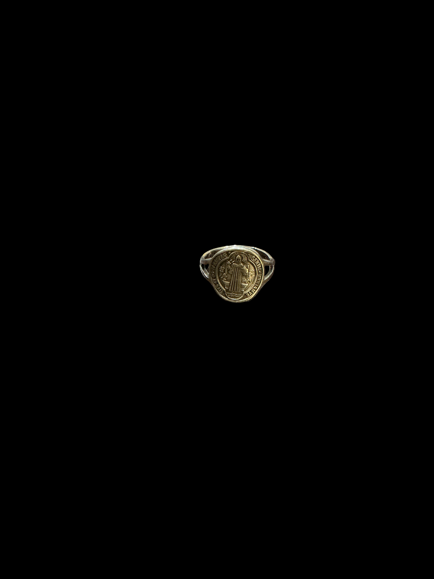SILVER RING ST. BENEDICT SIZE #10
