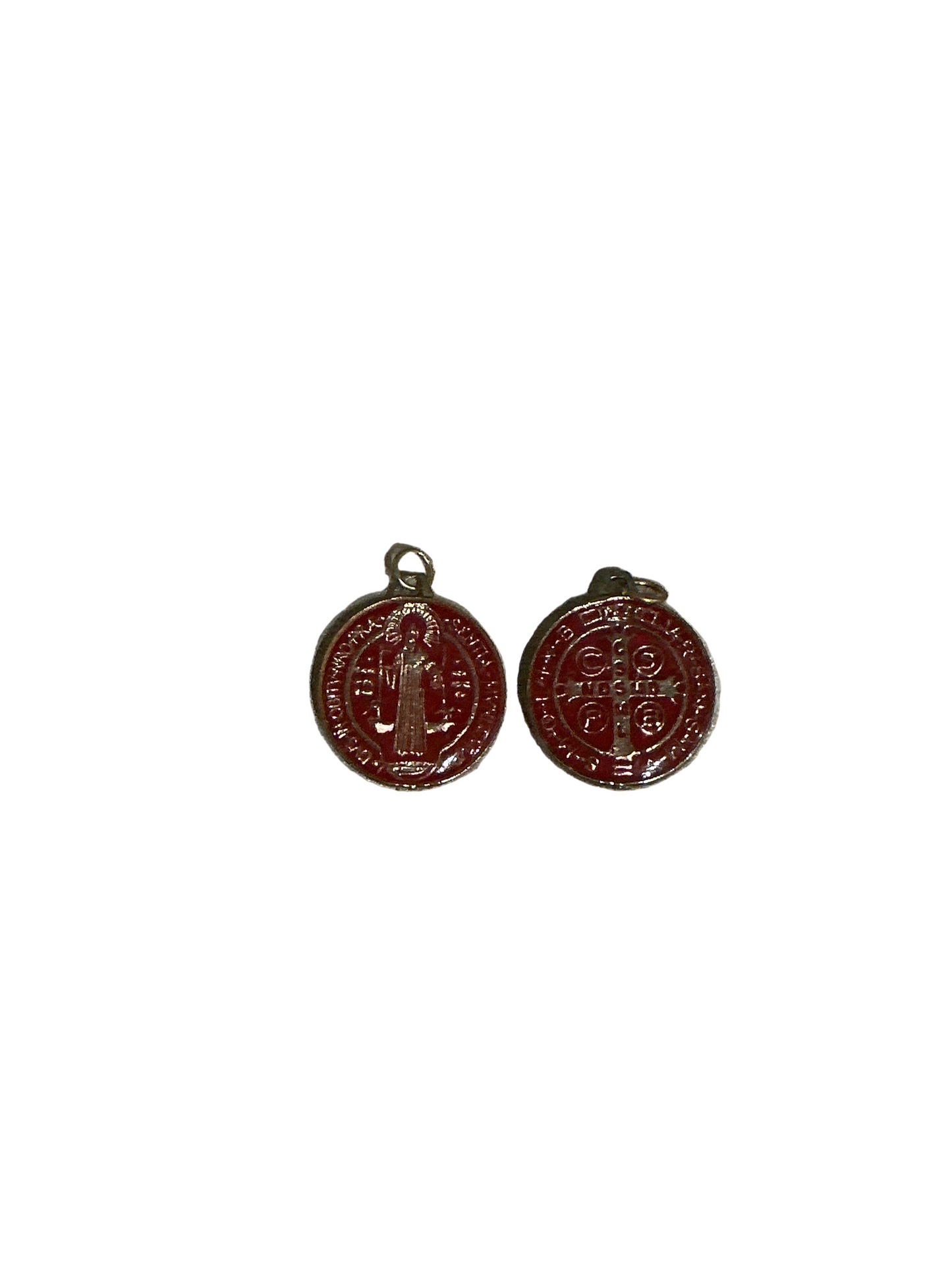 St. Benedict Medal color Red with gold 0.87 inc