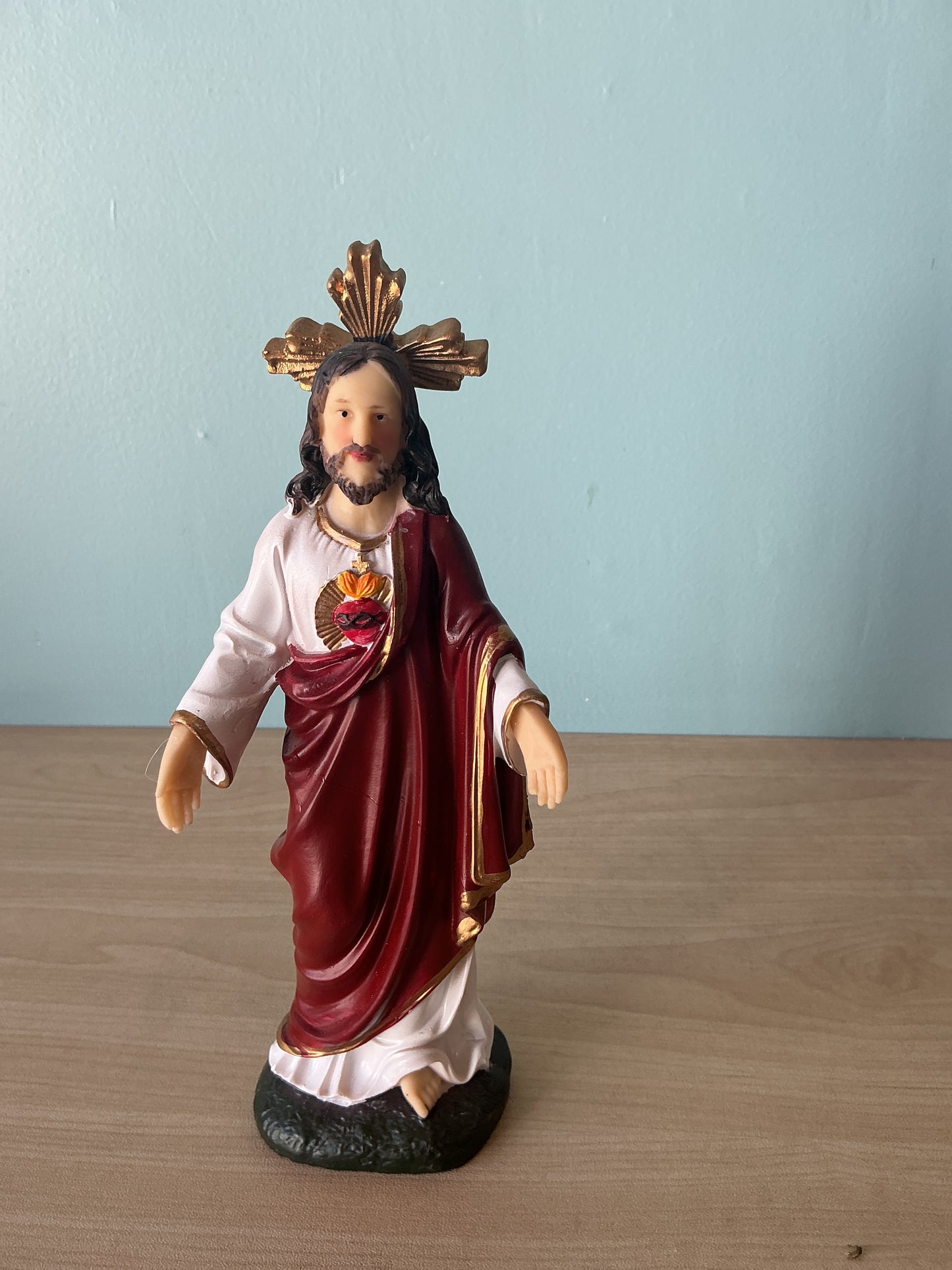 Sacred Heart Of Jesus wooden base 8"H