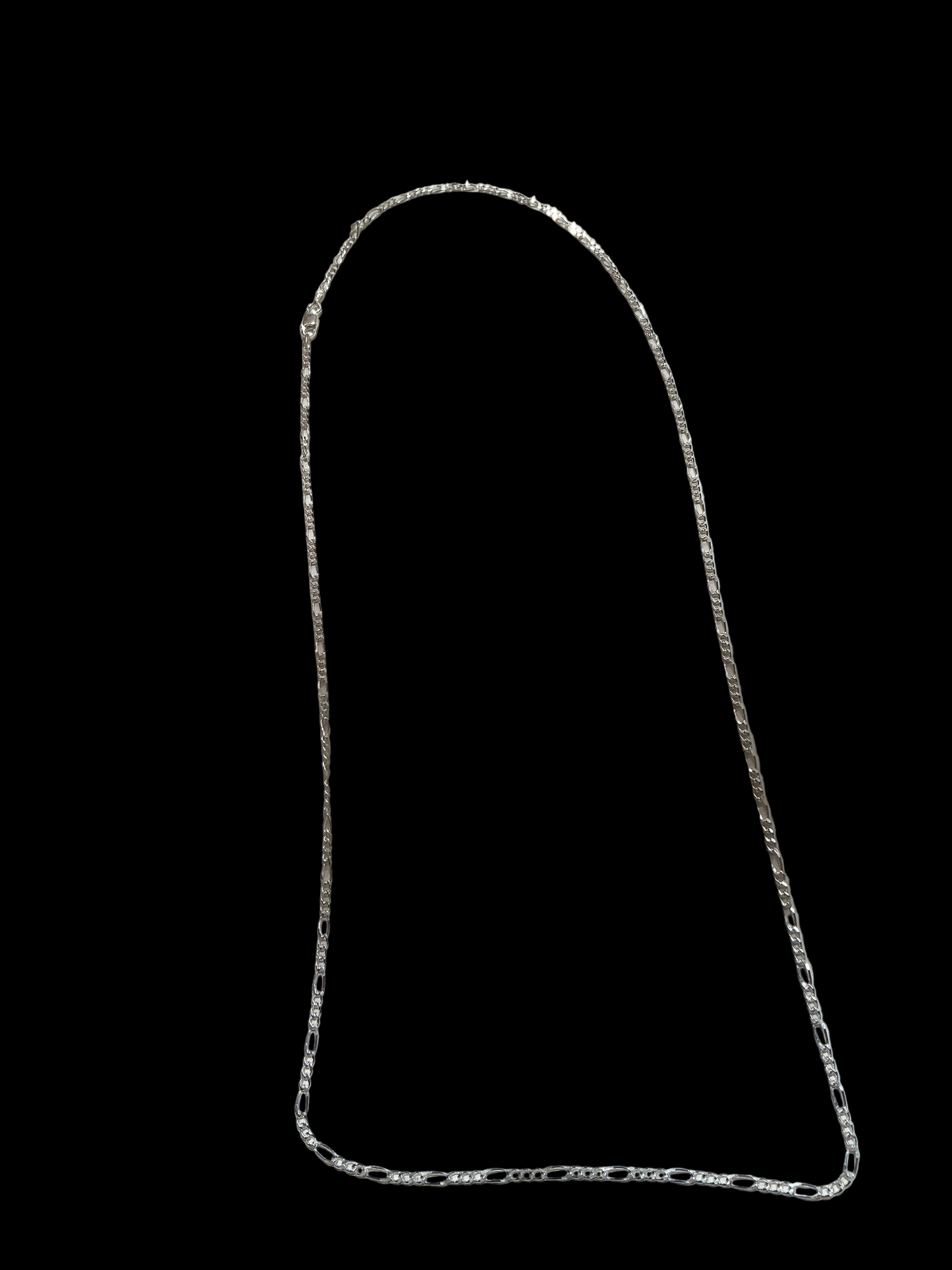 Sterling Silver Plated Figaro Chain 26"H