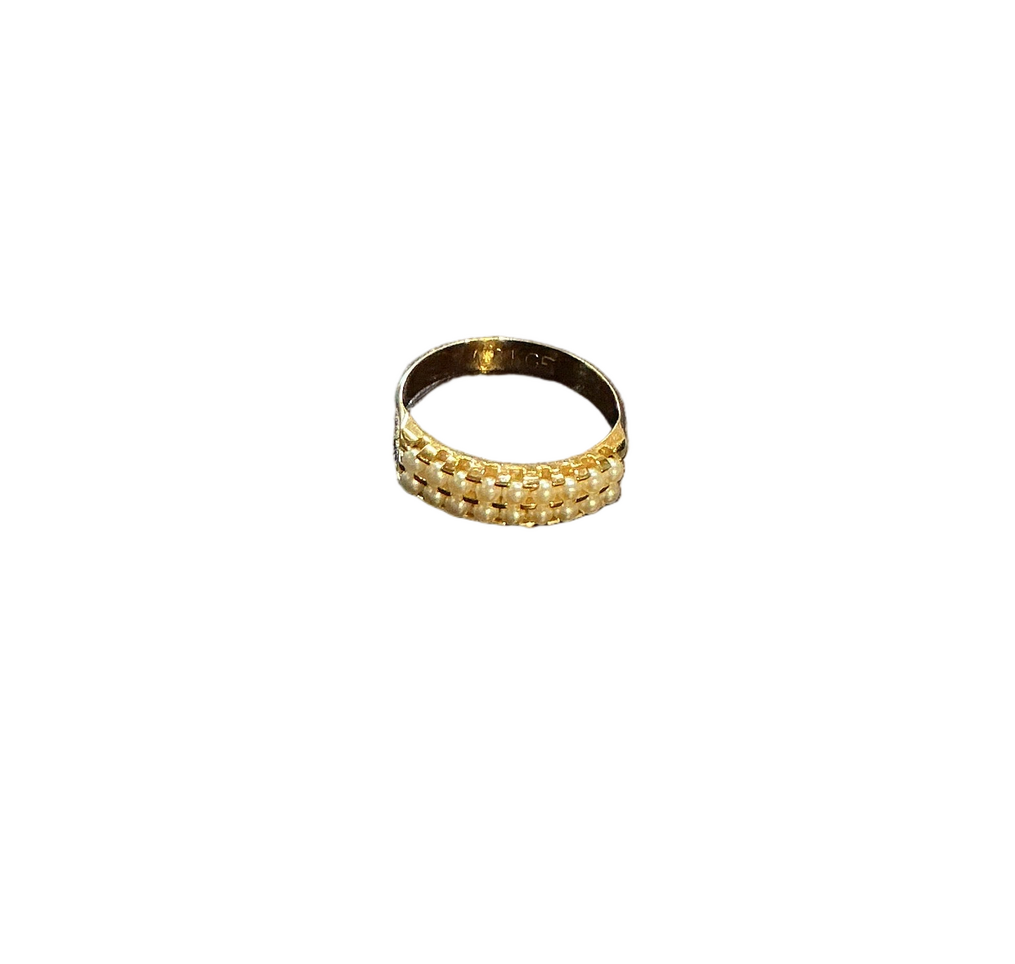 18K Gold Filled Double Pearl Ring Size# 6.5