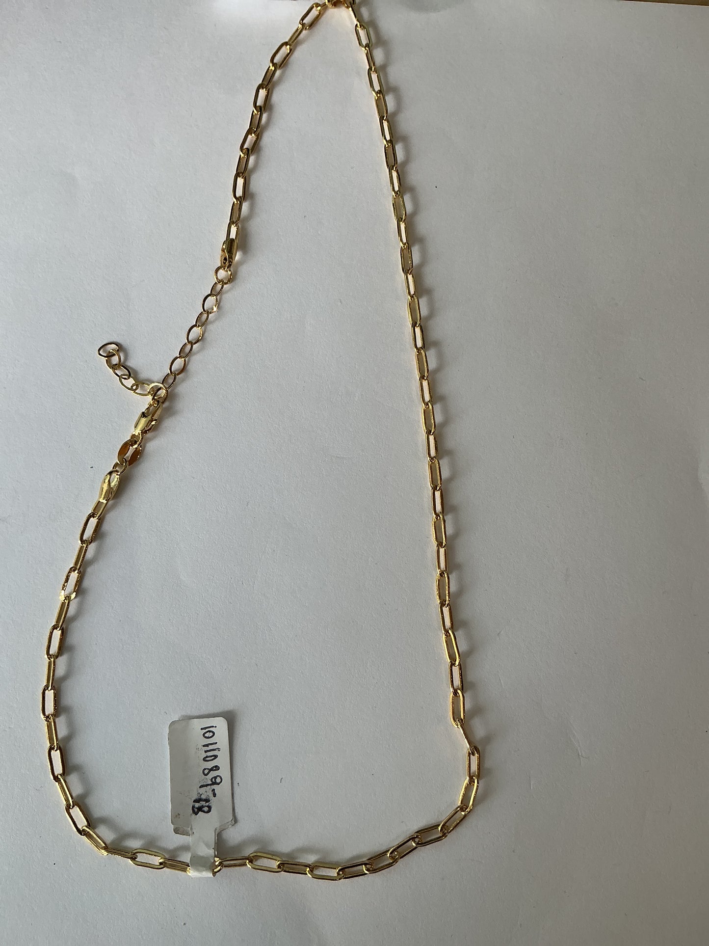 18K Gold Filled Short Link PaperClip Chain 18"H