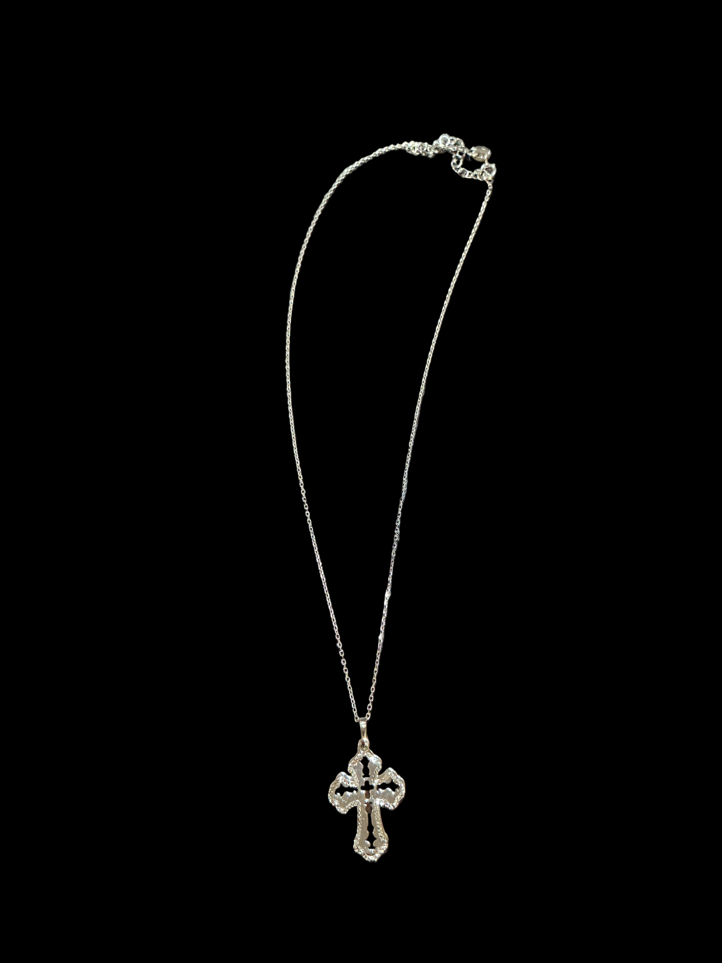 Silver Chain with cross pendant 16” + 2”