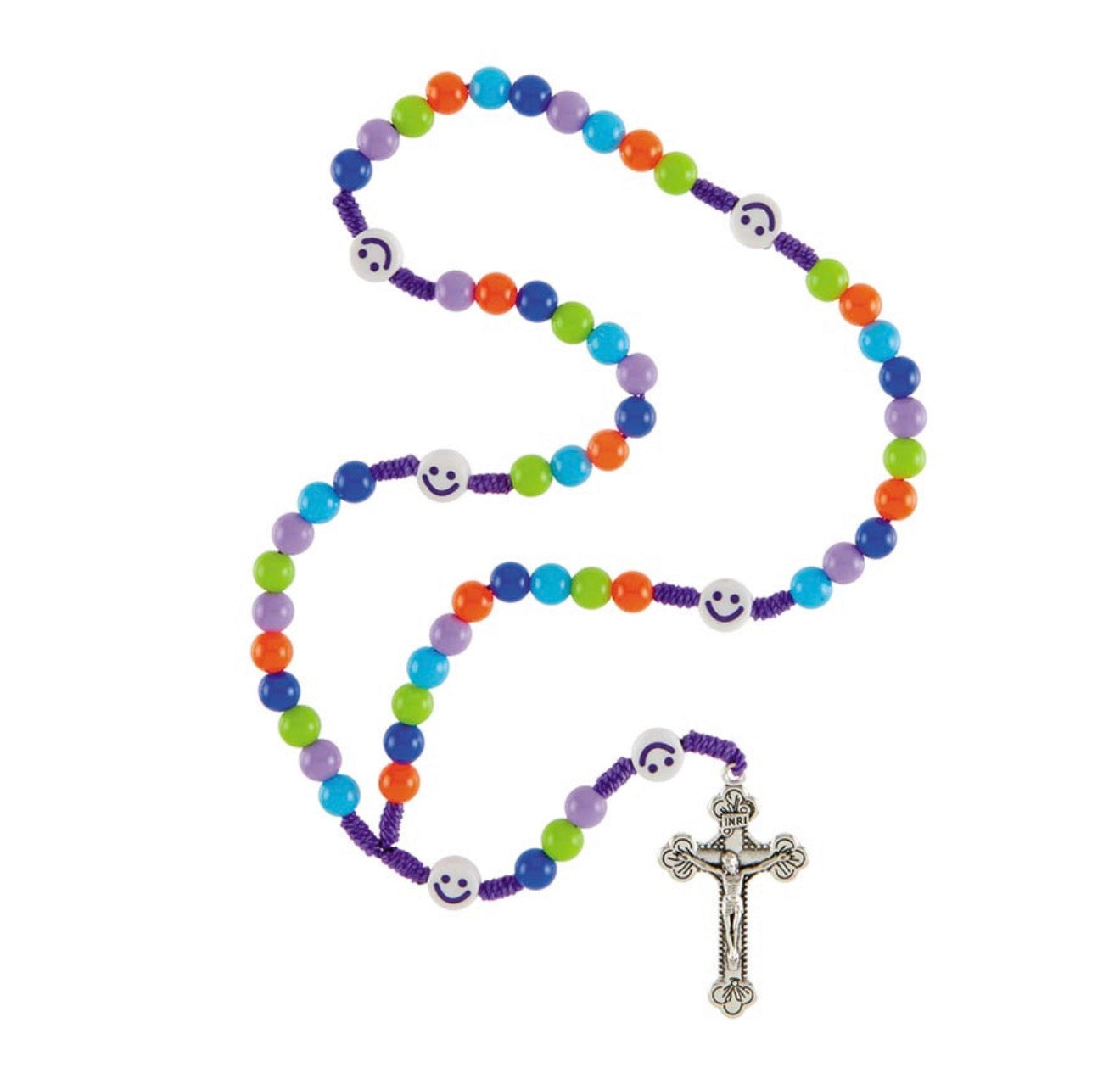 SMILEY FACE CLRFL ROSARY