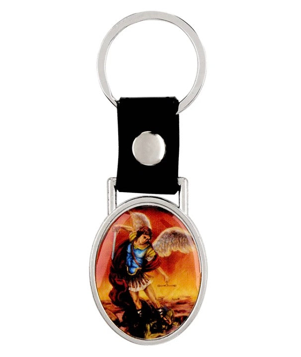St. Michael Protection Imitation Leather Key Ring