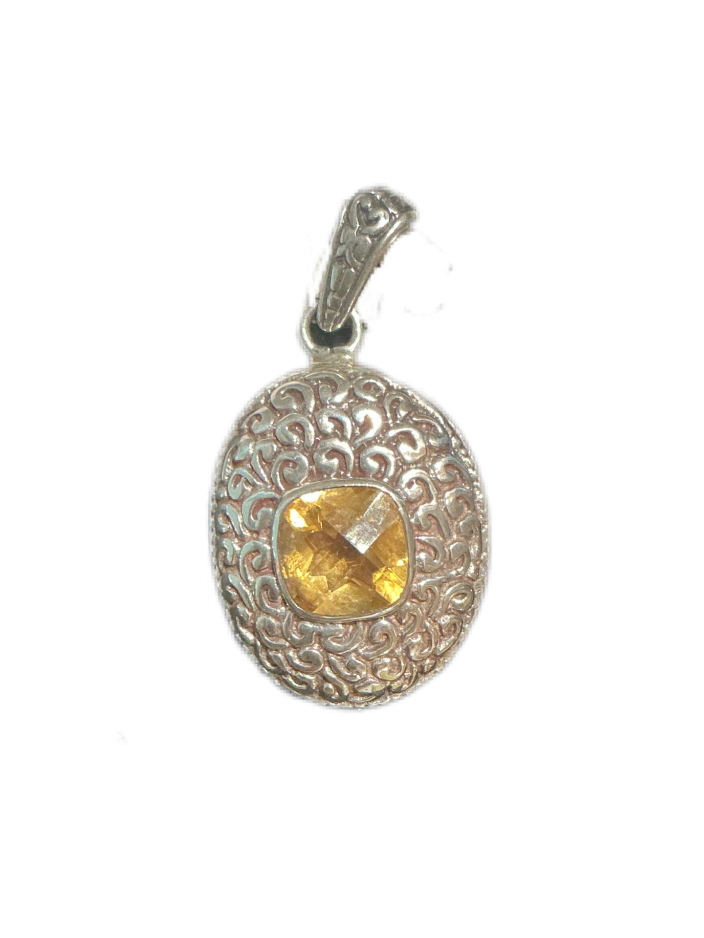 Medal Silver with rock color ambar