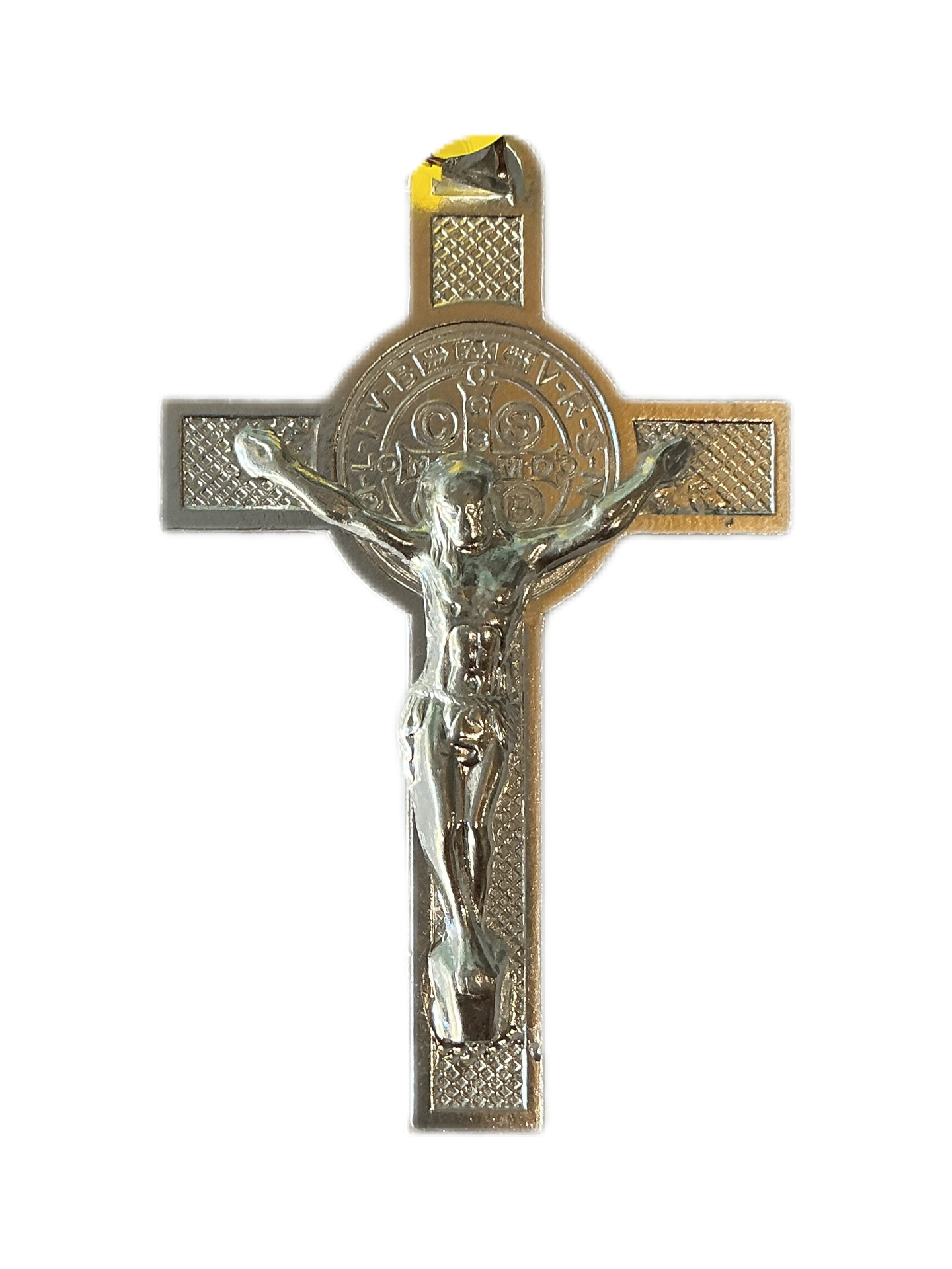 Silver Crucifix St Benedict Medal 2.3"H
