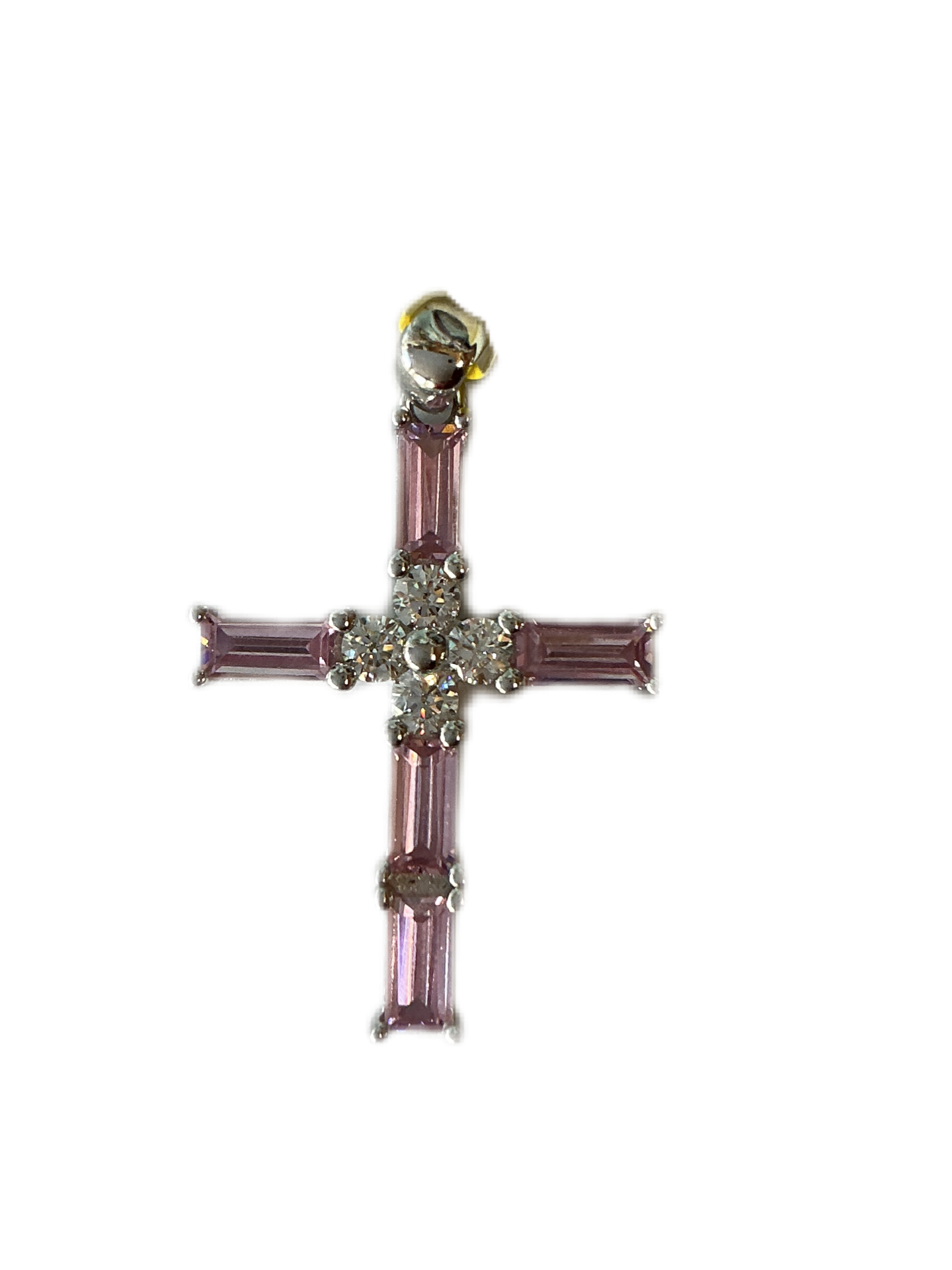 Medal Pink Silver Cross