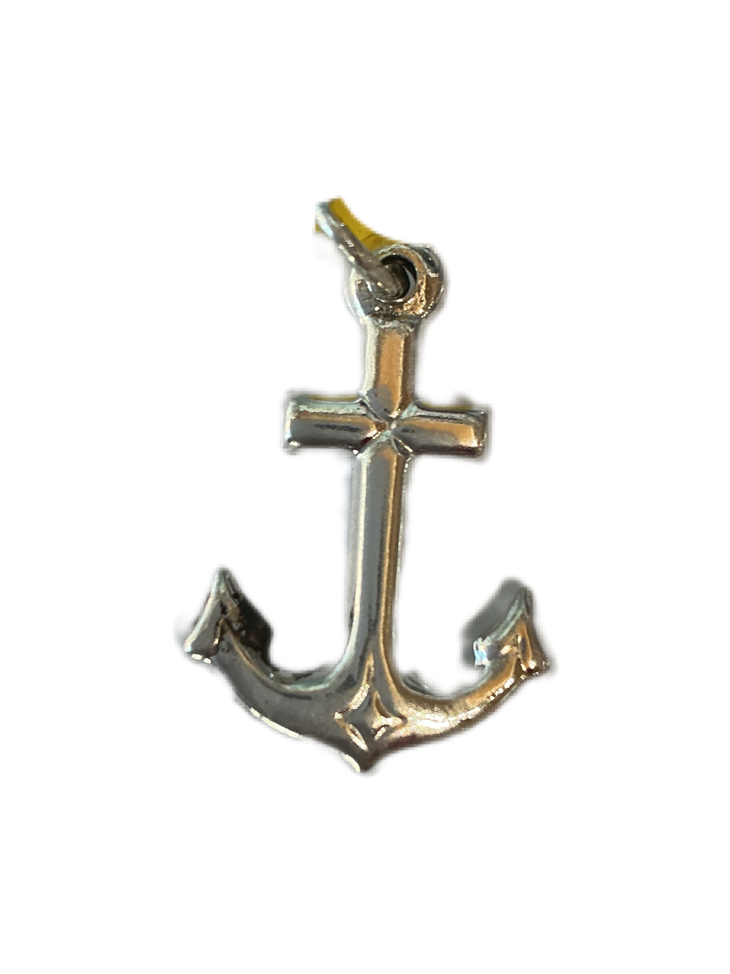 Silver Classic Plain Charm Anchor Pendant 1.2"H