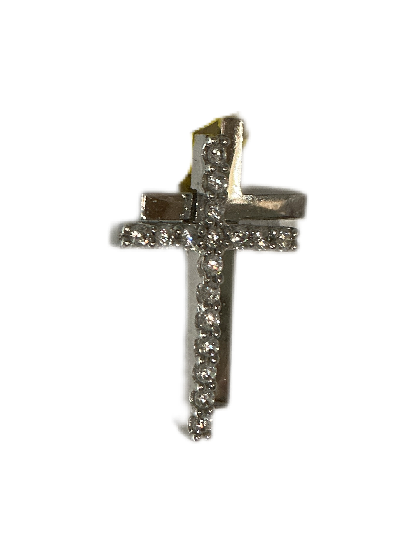 Cross Design Casting White Gold
