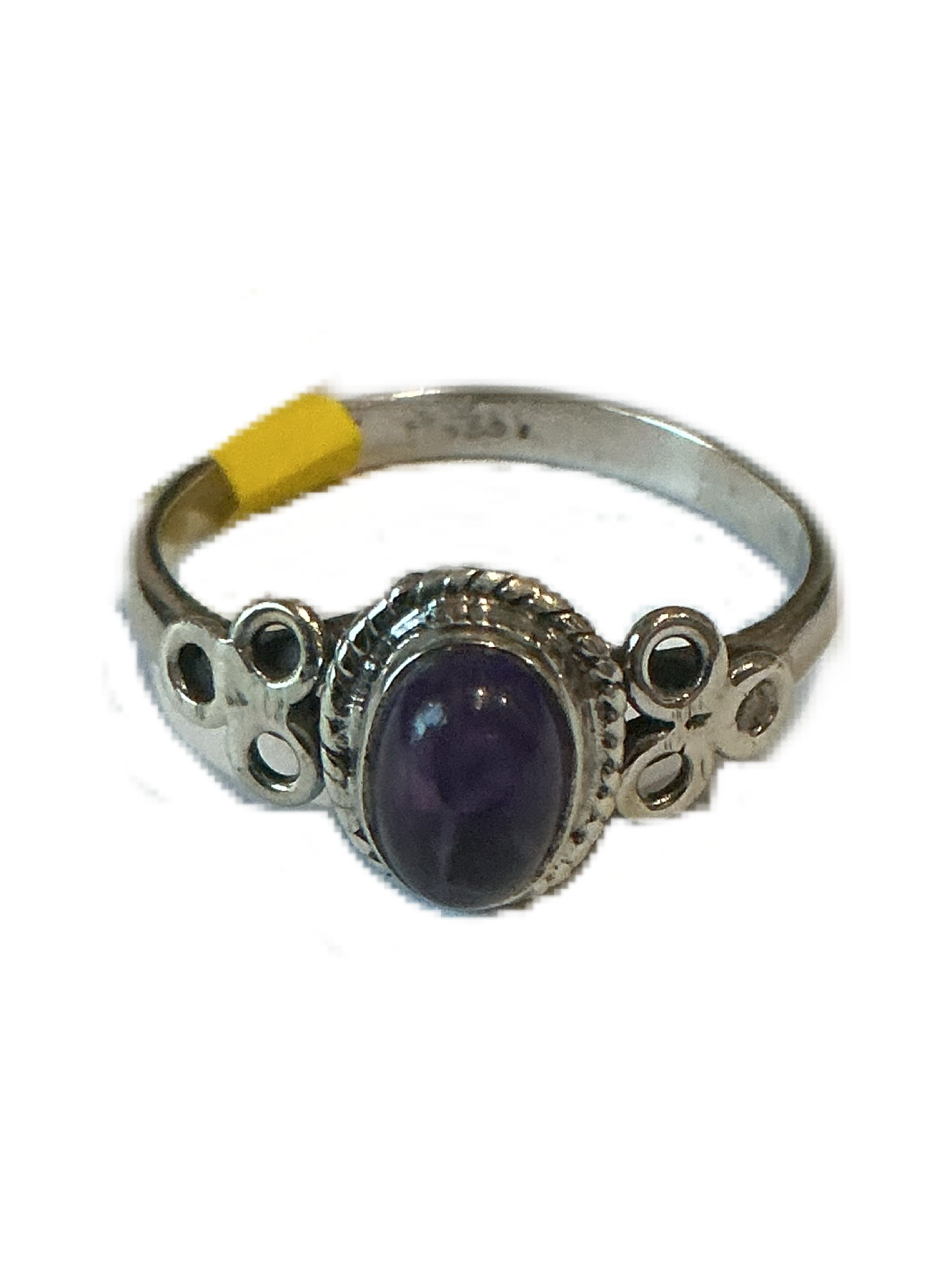 Silver Ring with Purple stone Size#8