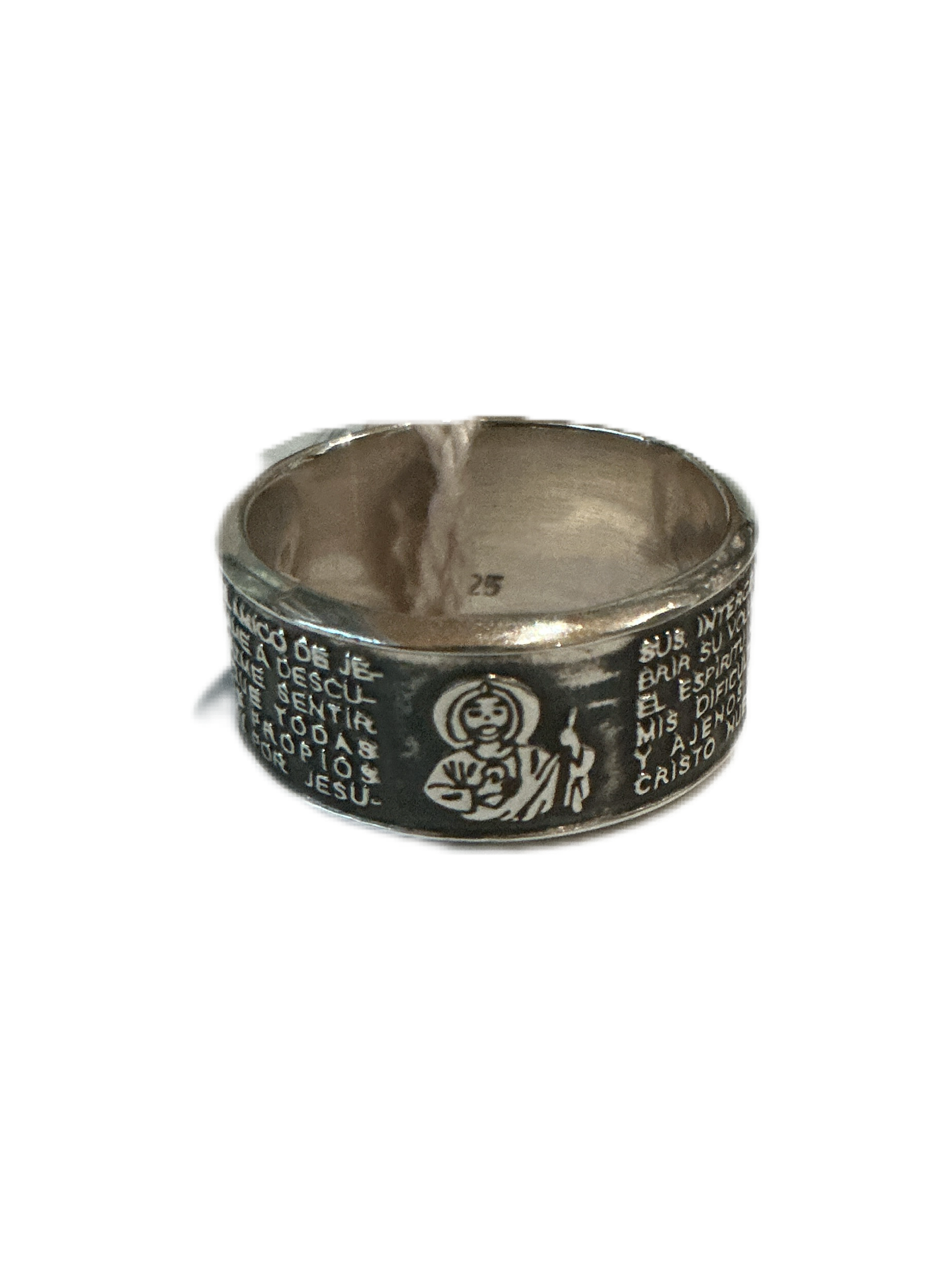 Silver Ring - Our Father Prayer Ring Size #9