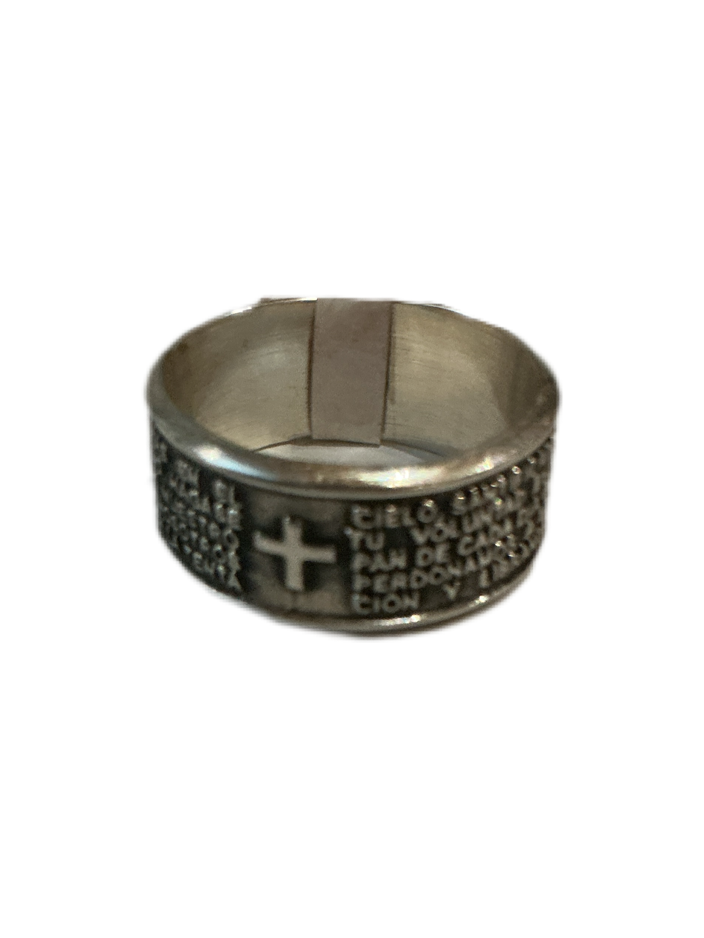 Silver Ring - Our Father Prayer Ring Size #7