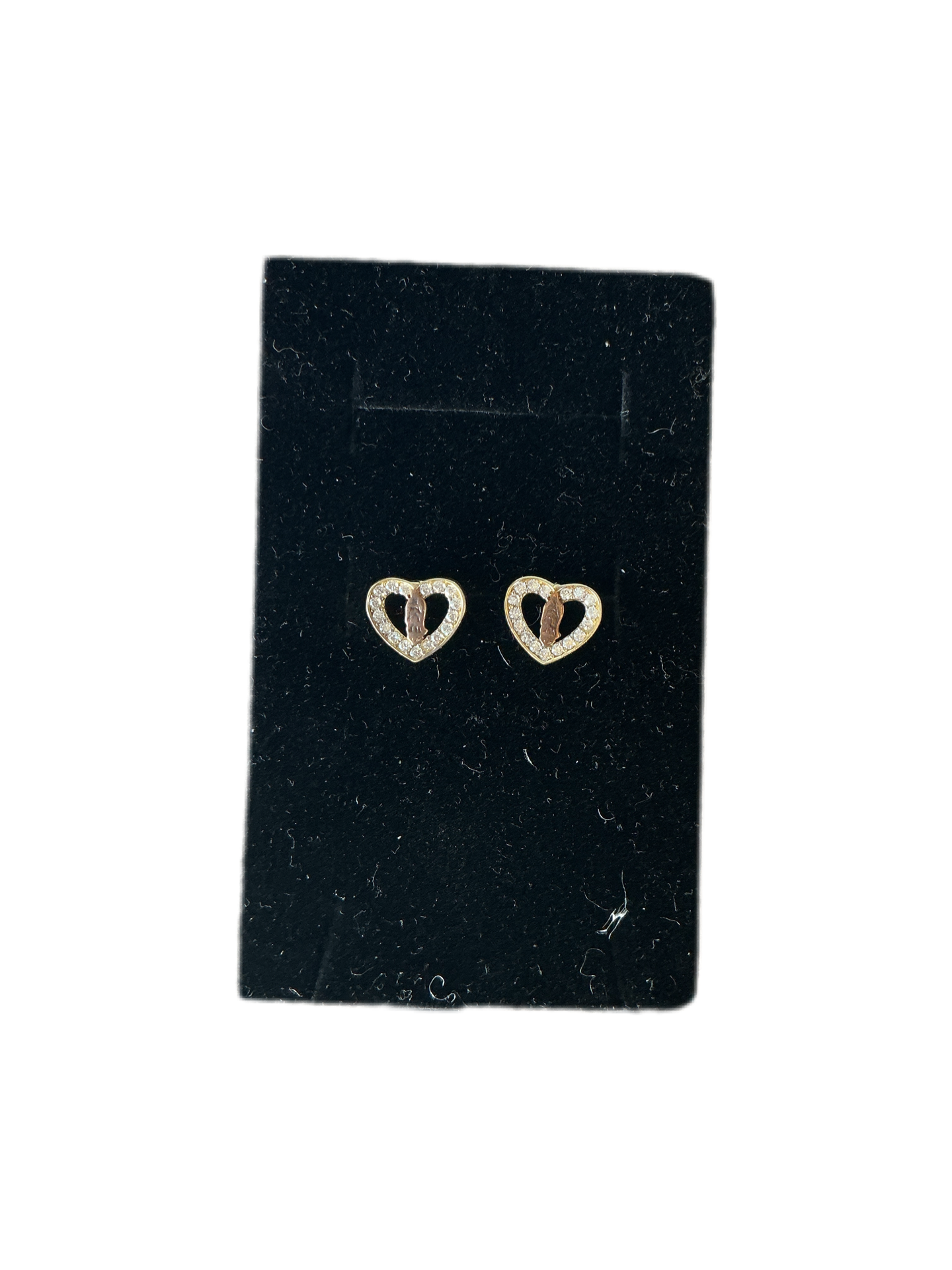 Virgin of Guadalupe gold heart earrings