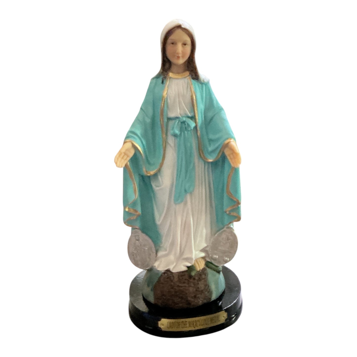 8” WOODEN BASE MIRACULOUS MEDAL