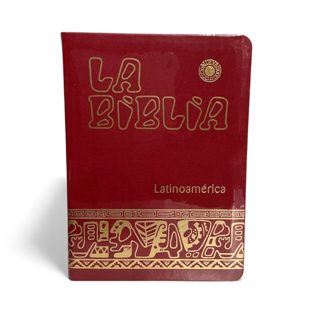 BIBLIA LATINOAMERICANA LETRA GRANDE SEMI PIEL CON UÑERO ROJA