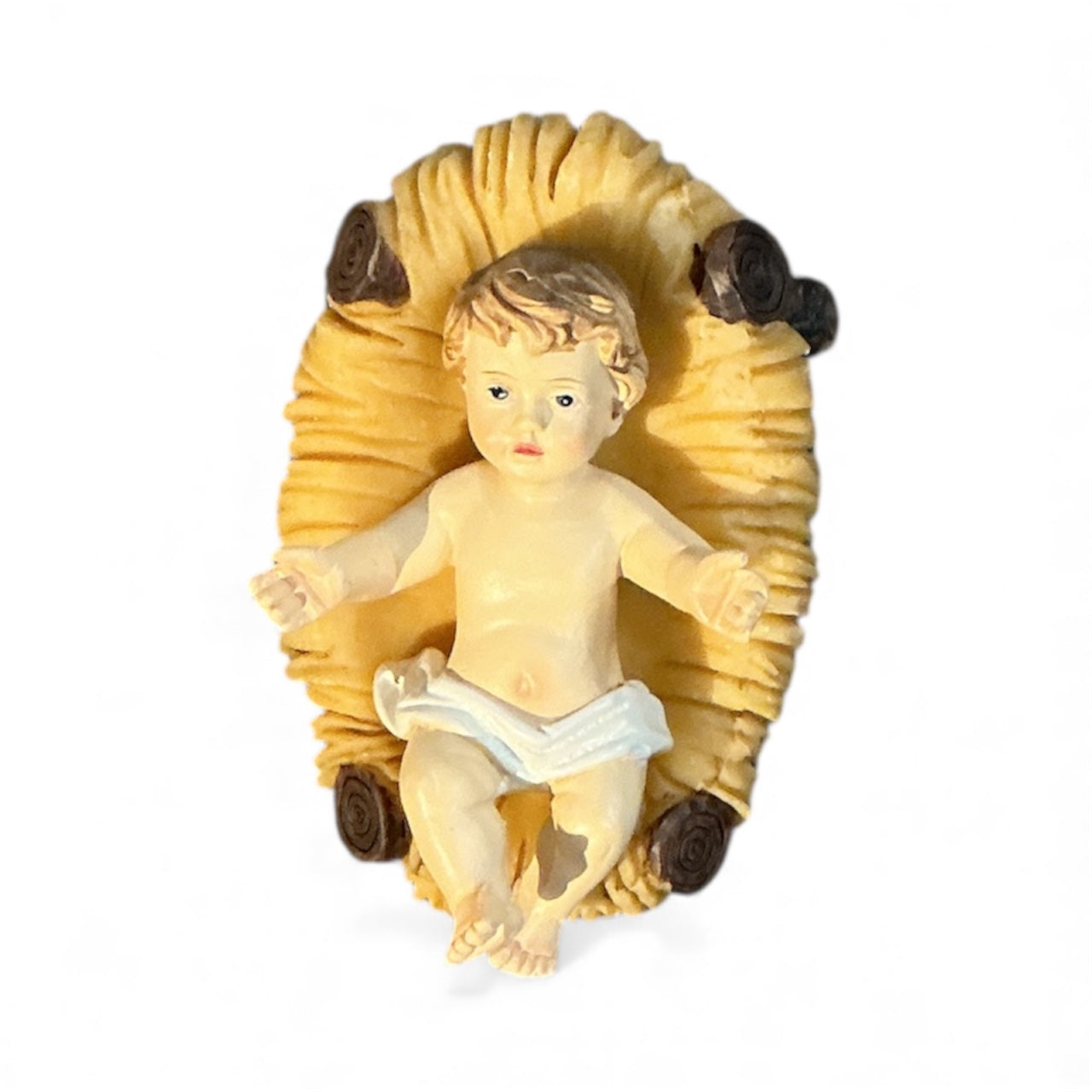 Piece Christ Child in Manger Figurine