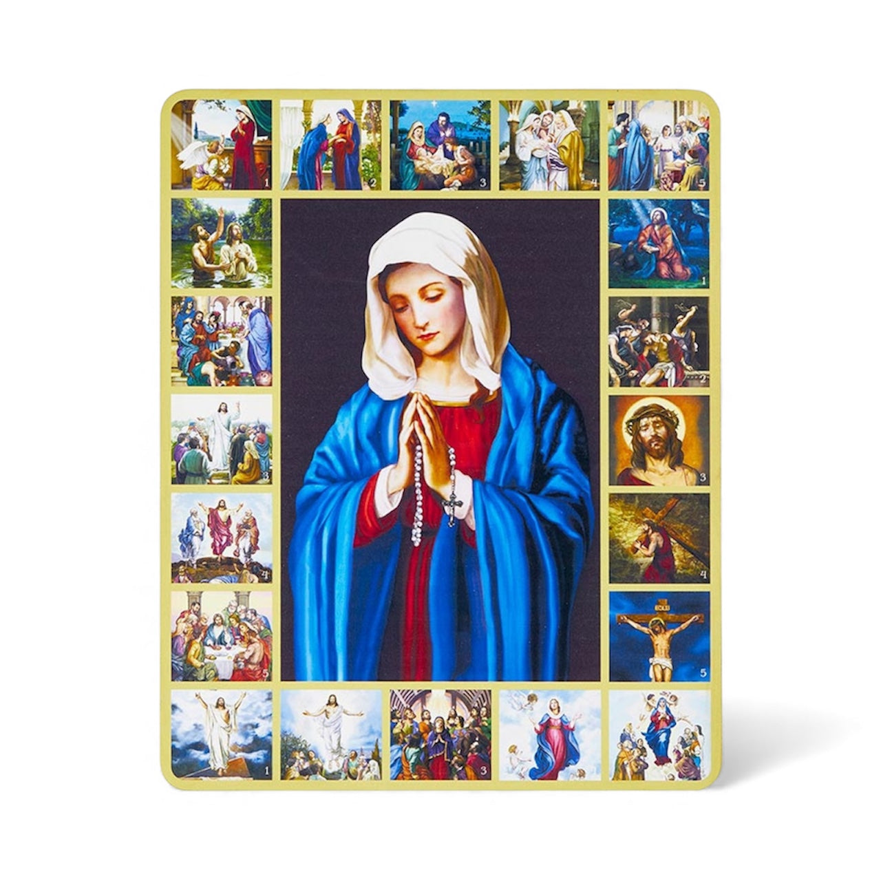 Mysteries of the Rosary Wood Plaque