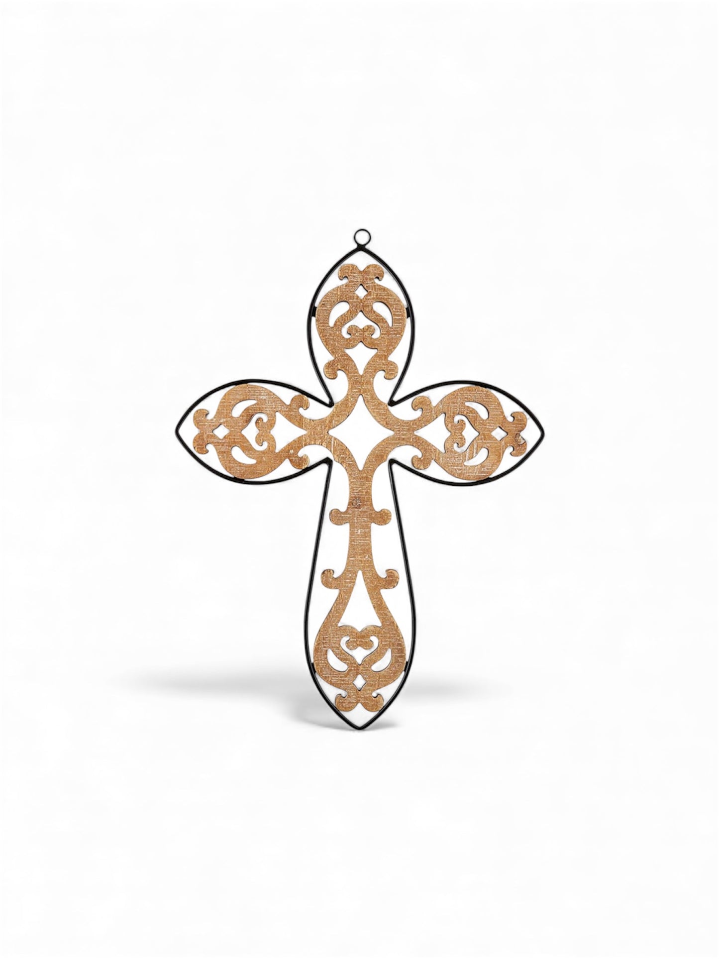 Wood & Metal Elegance Wall Cross