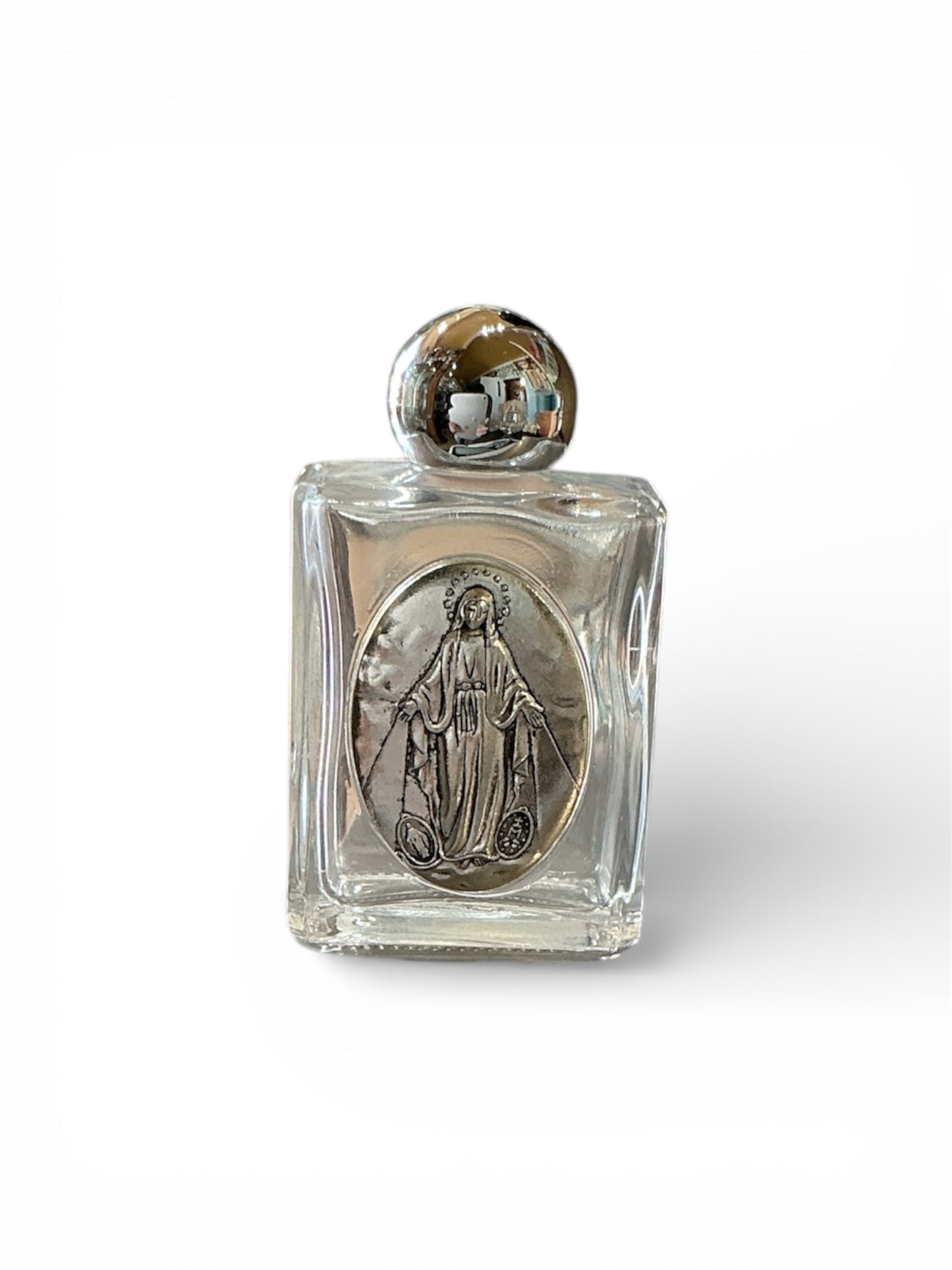 glass bottle of holy water from the Miraculous Virgin