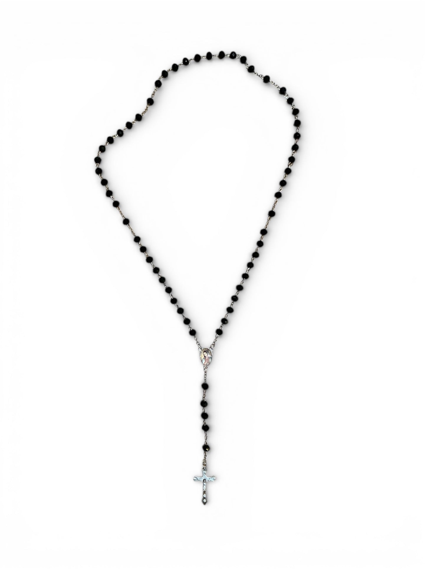 Rosario de Cristal Negro de la Virgen de Guadalupe