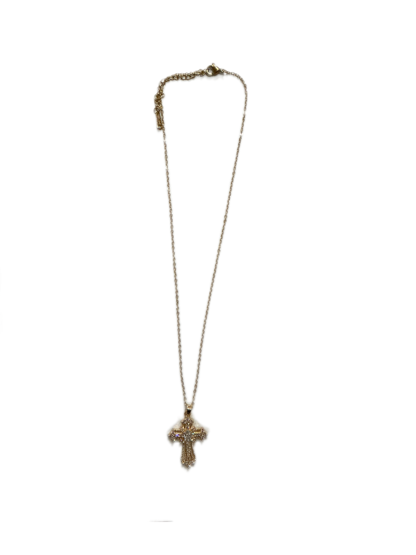 Cadena Dije Cruz con Cristal
