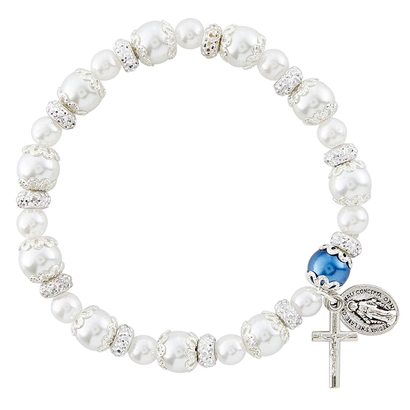 White Pearl Rosary Bracelet