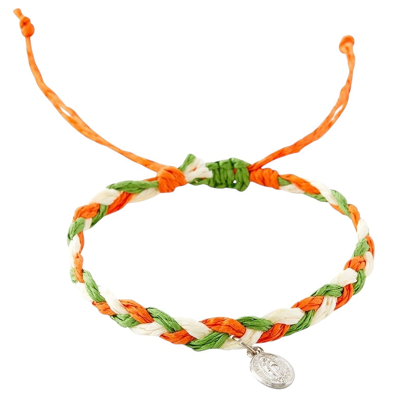 Our Lady of Guadalupe Dangle Braided Bracelet