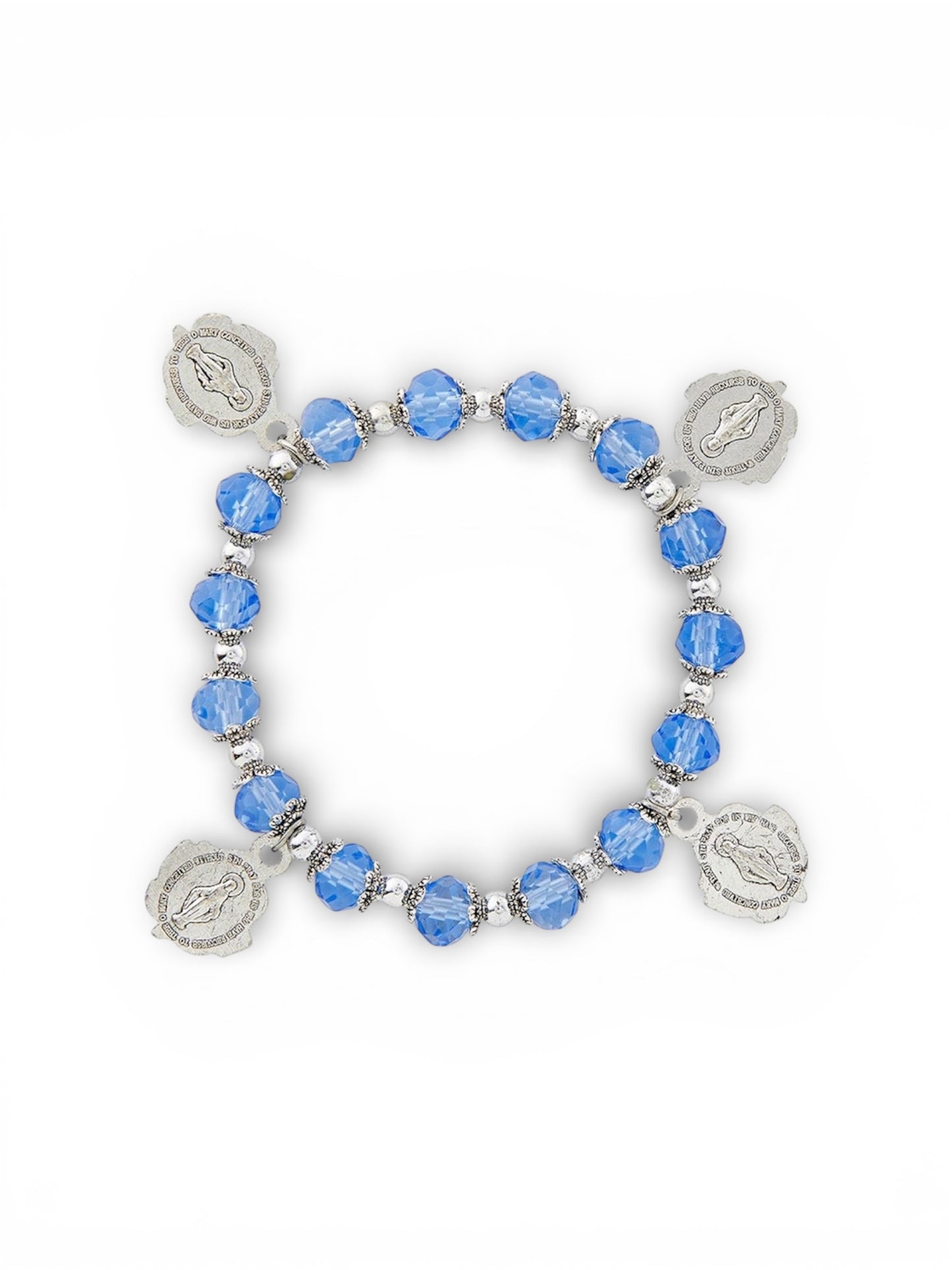Roses of Mary Faceted Crystal Devotional Bracelet