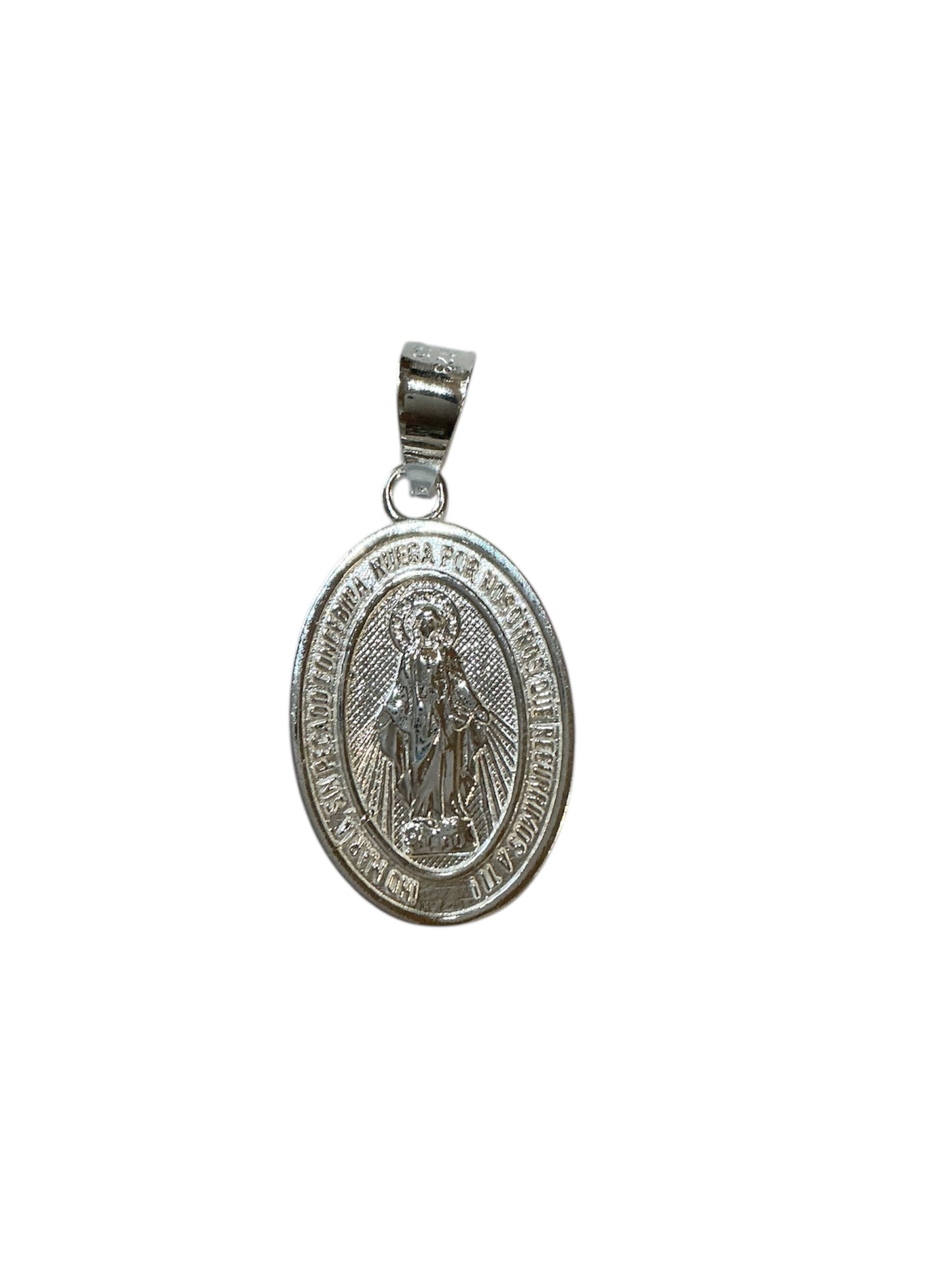 MEDALLA DE PLATA VIRGEN MILAGROSA 1.25”