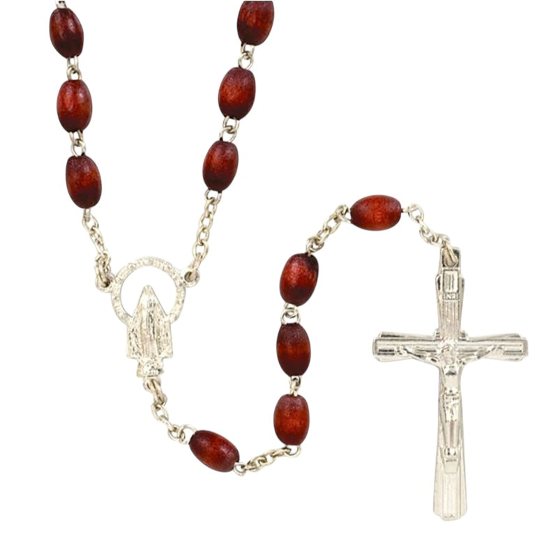 Cordovan Wood Oval Rosary
