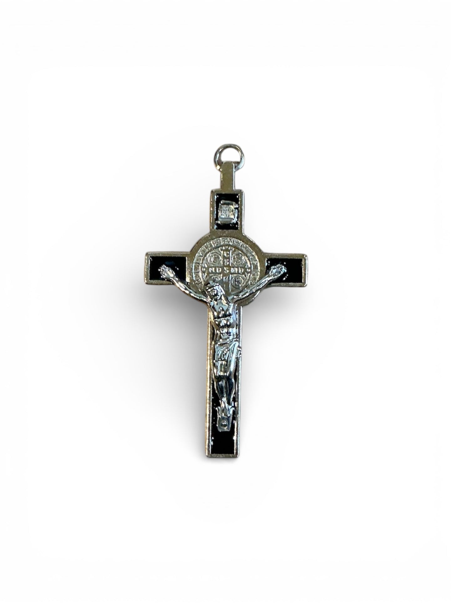 Black Inlay St. Benedict Crucifix Pendant