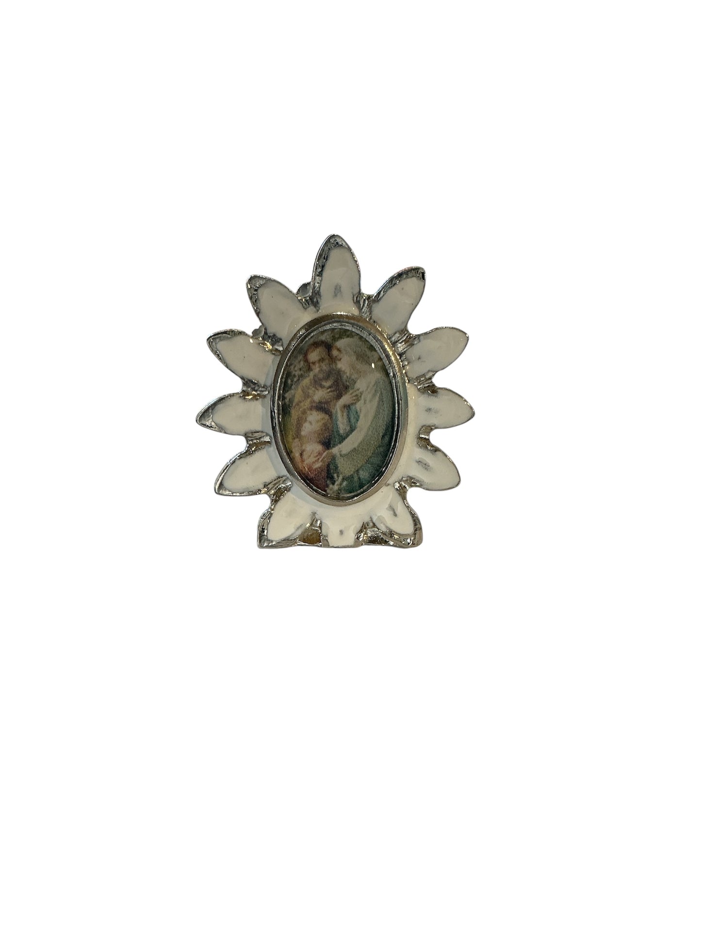 Metal Stand Holy Family Figurine Min
