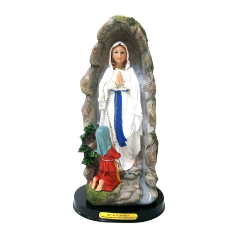 8" WOODEN BASE OUR LADY OF LOURDES