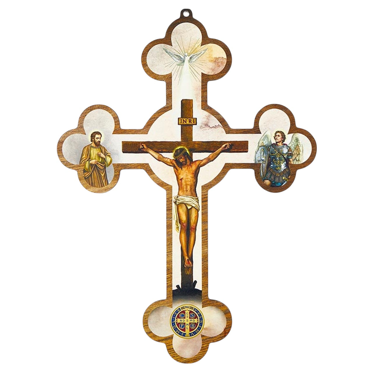 Spiritual Warrior Wood Crucifix