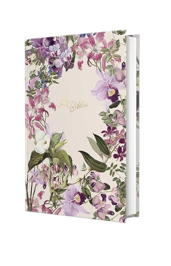 Catholic Bible: Large Print, Hard Cover, Purple with flowers (Spanish Edition)