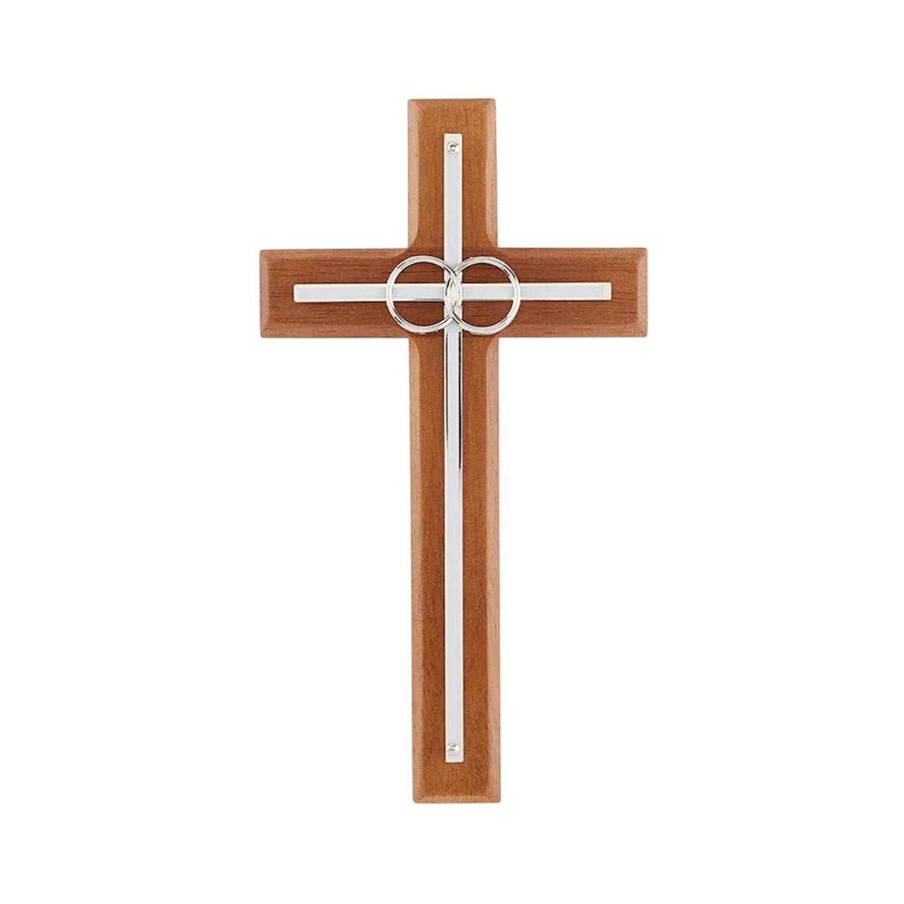 Silver Rings Wood Wedding Cross