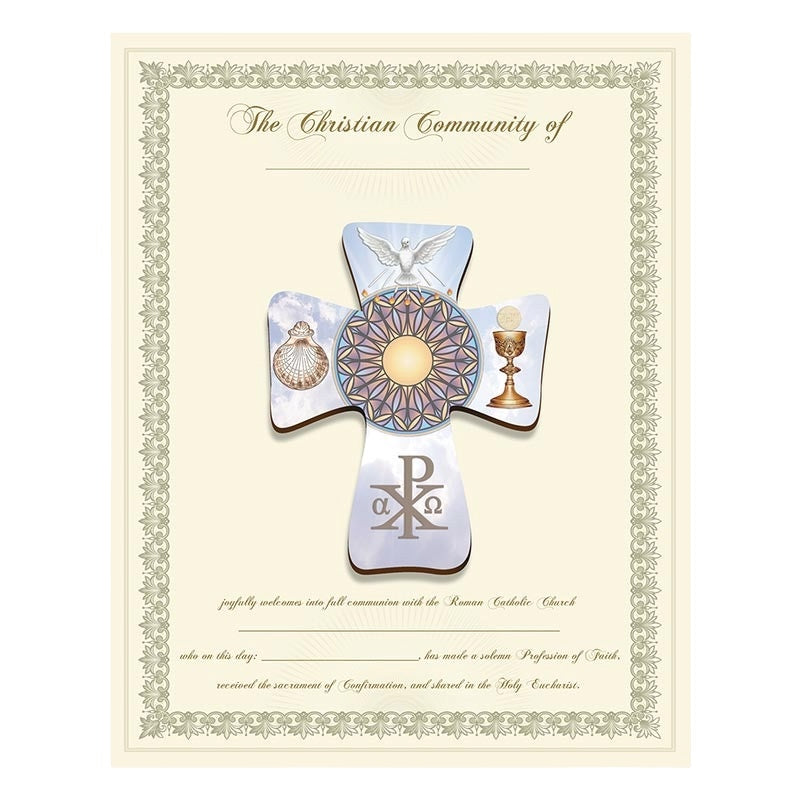 OCIA Wood Lasered Cross with Certificate
