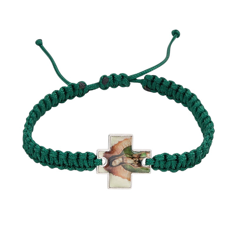 Our Lady of Guadalupe Cross Cord Bracelet