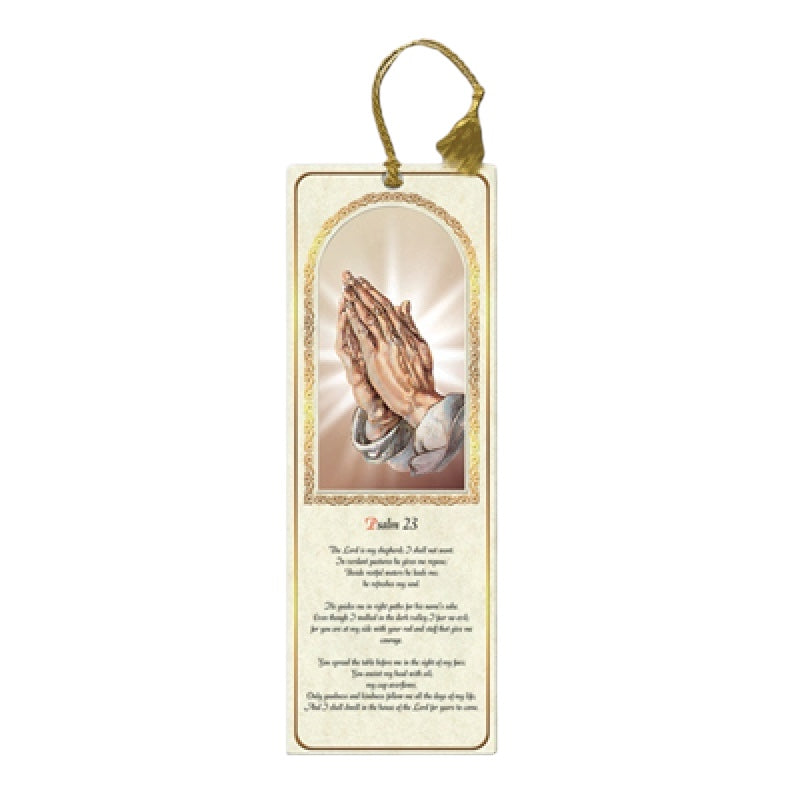 BOOKMARK PRAYING HANDS PSALM 23 ENG