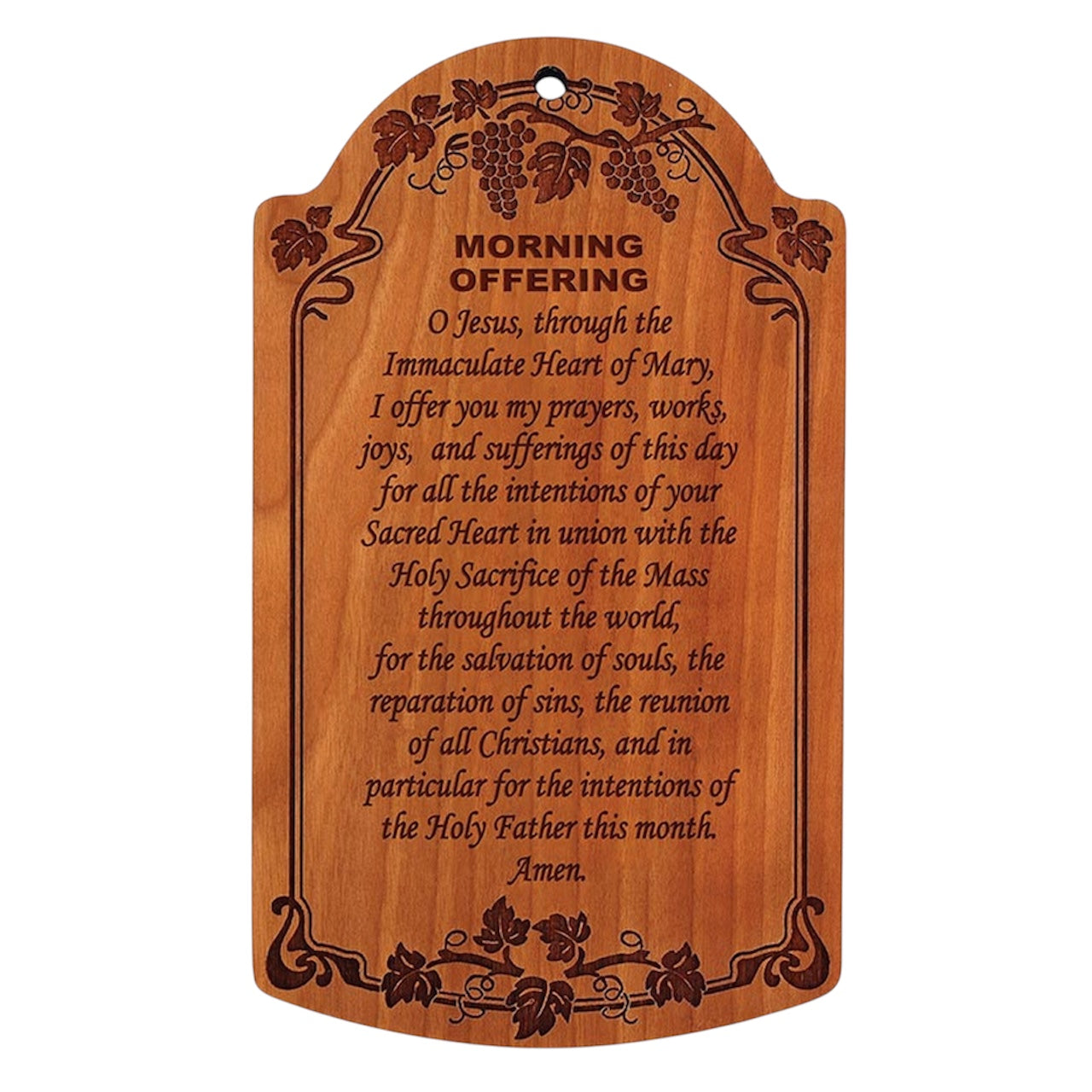 7" Morning Offering Carved Wood Plaque