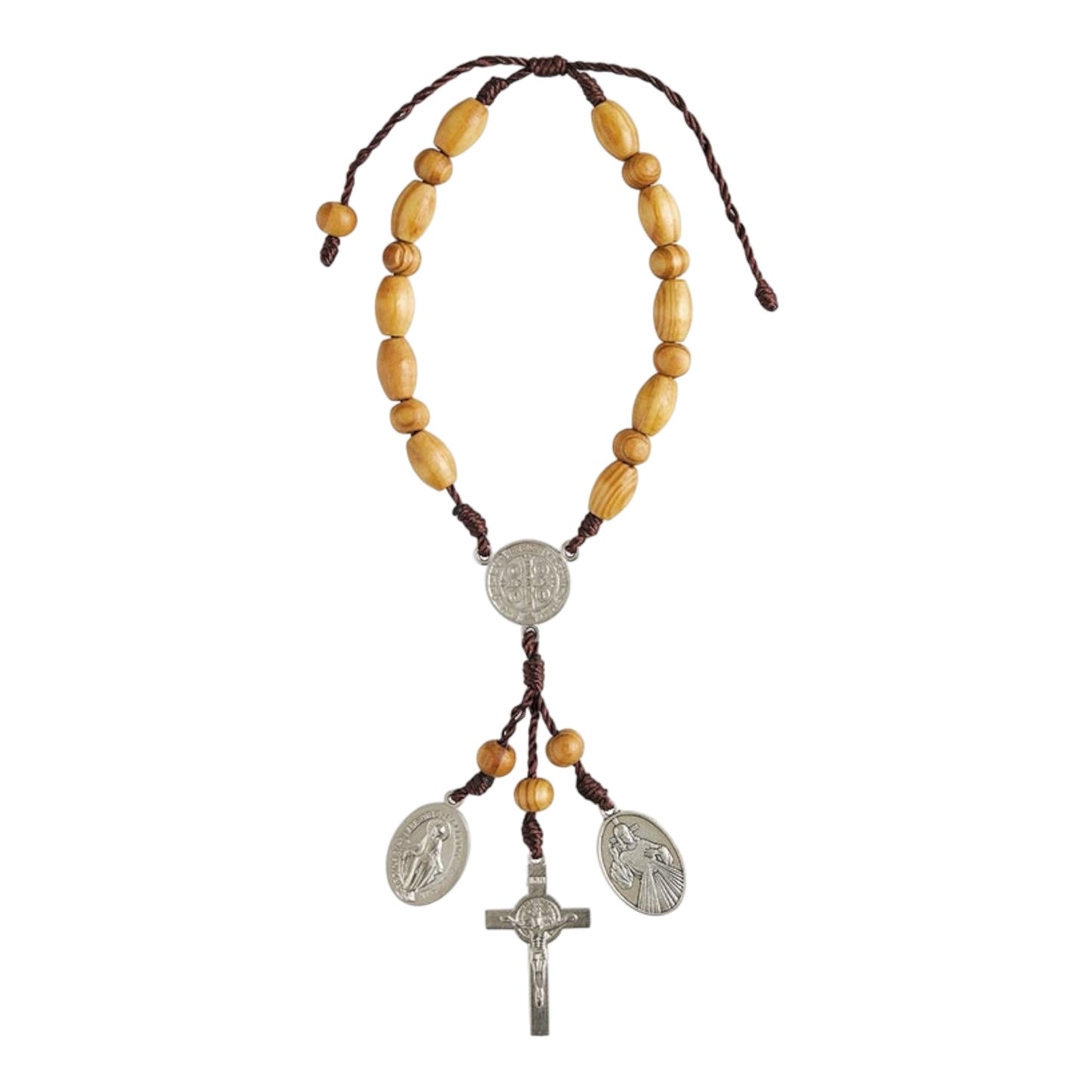 Olive Wood Finish Door Knob Rosary