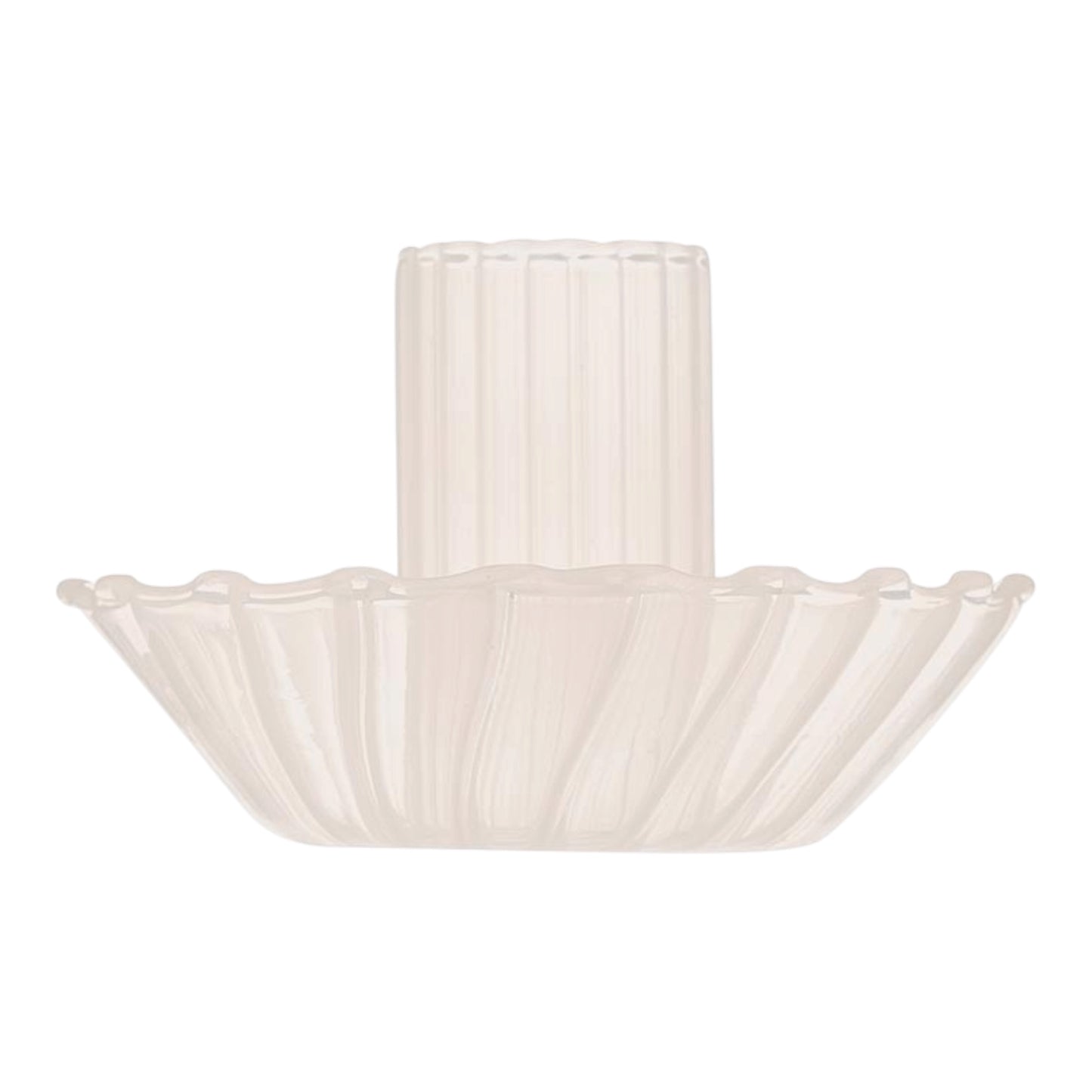 Glass Candle Holder - Cream